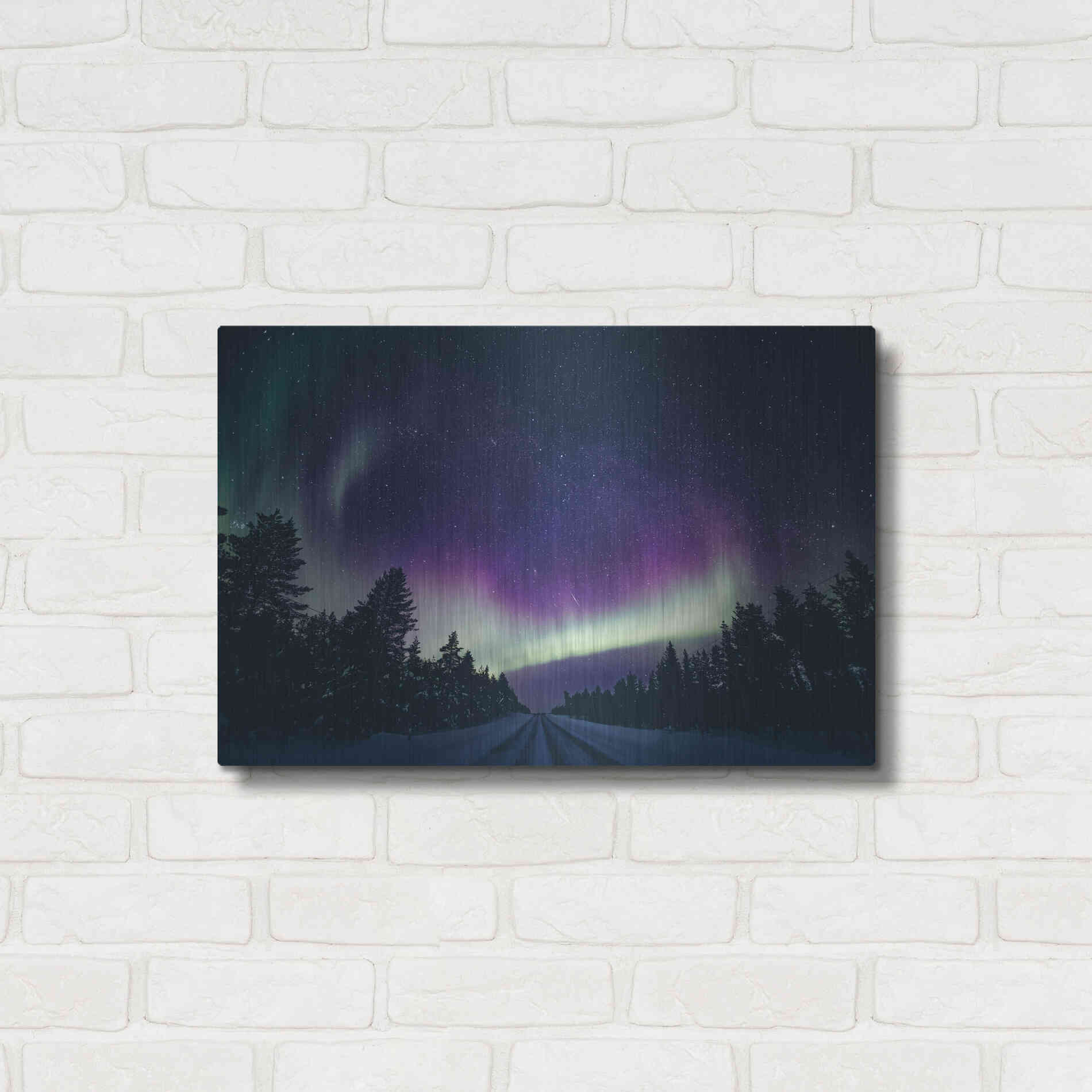 Luxe Metal Art 'Colorful Polar Arctic Northern Lights' by Luxe Portfolio, Metal Wall Art,24x16