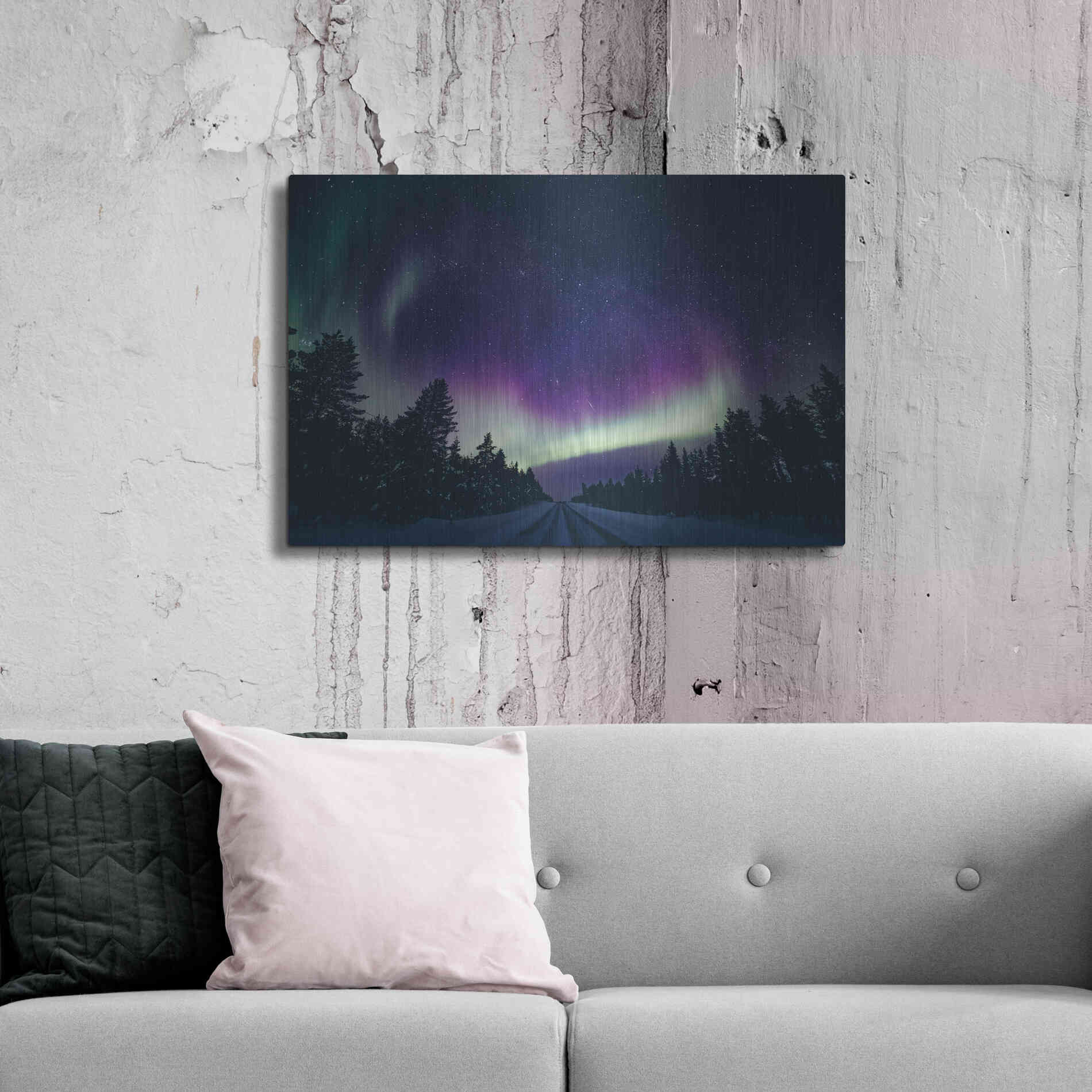 Luxe Metal Art 'Colorful Polar Arctic Northern Lights' by Luxe Portfolio, Metal Wall Art,36x24