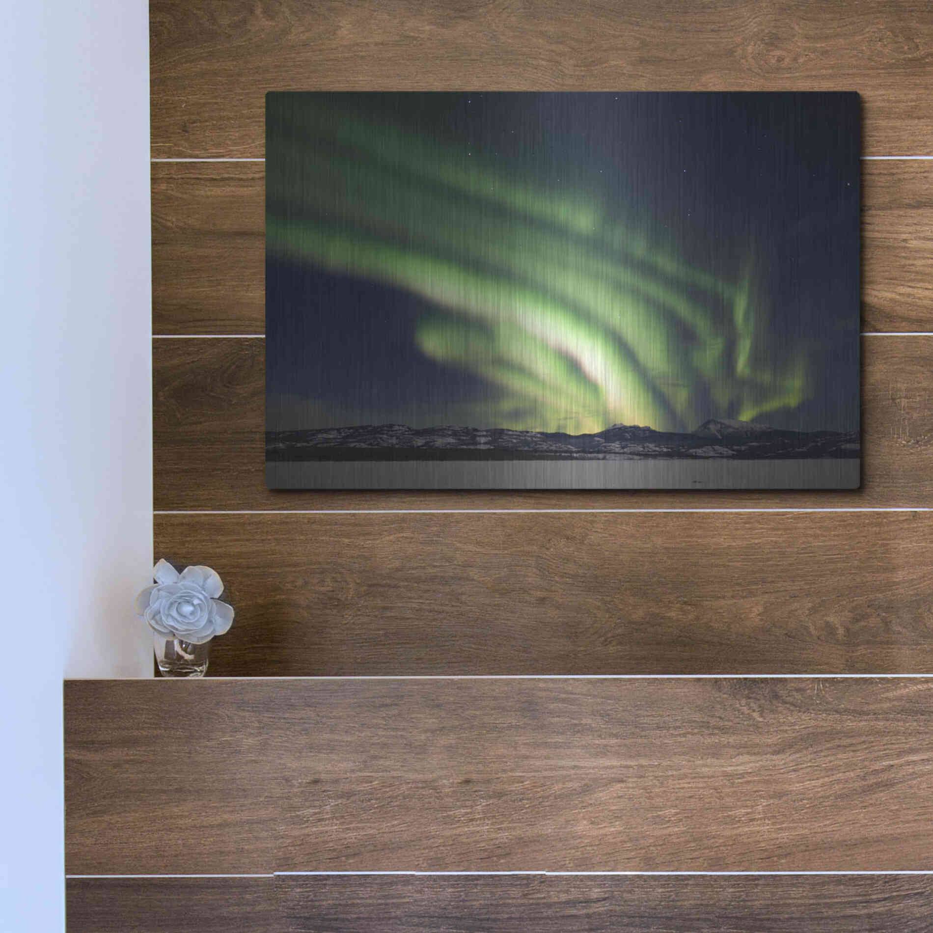 Luxe Metal Art 'Dancing Northern Lights' by Luxe Portfolio, Metal Wall Art,16x12