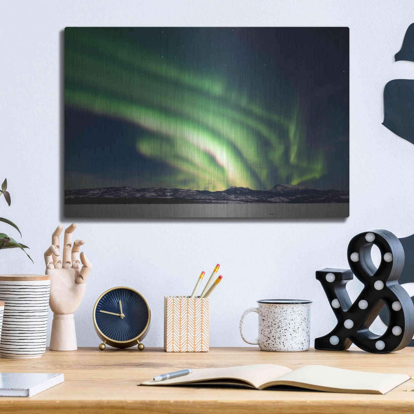 Luxe Metal Art 'Dancing Northern Lights' by Luxe Portfolio, Metal Wall Art,16x12