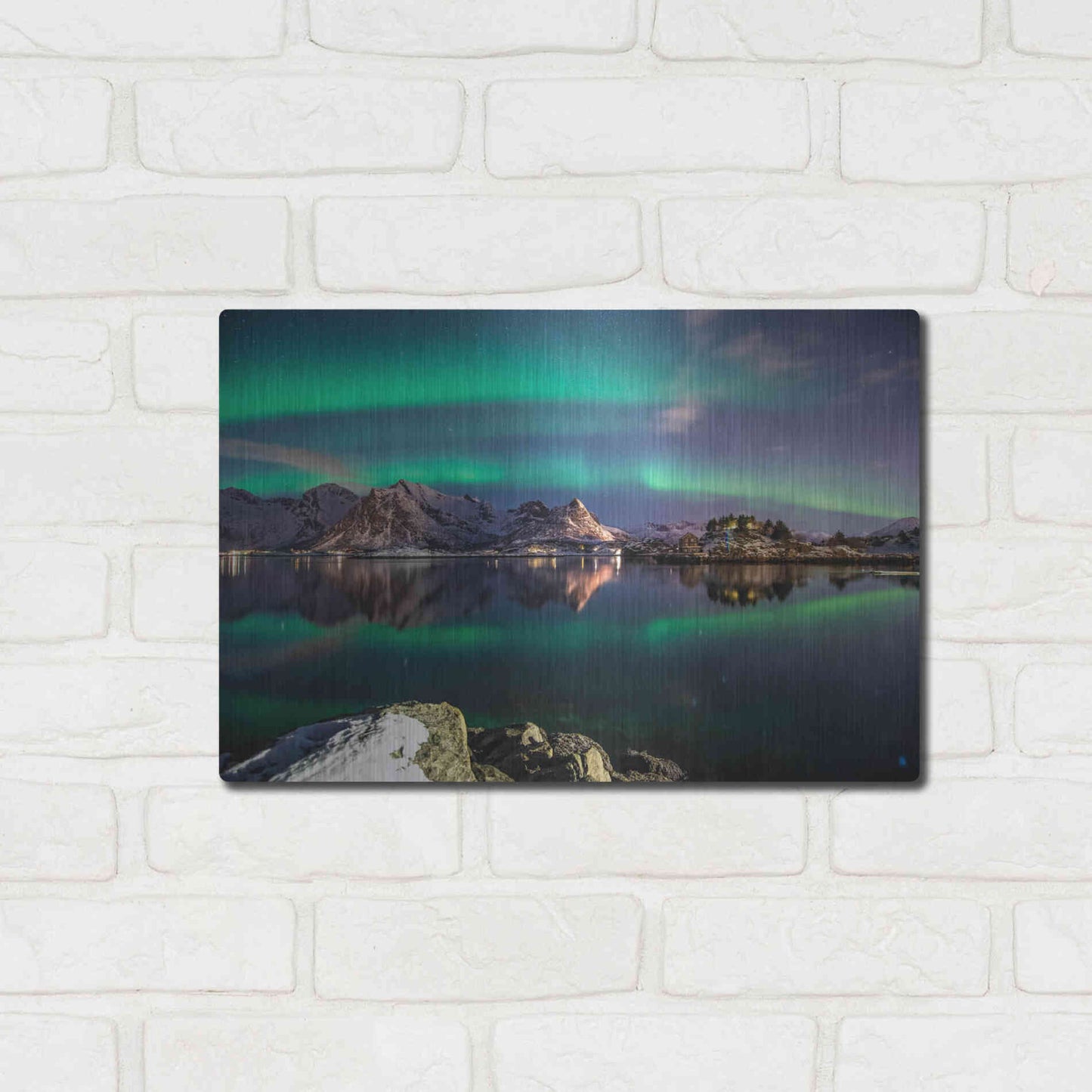 Luxe Metal Art 'Northern Light Aurora Borealis' by Luxe Portfolio, Metal Wall Art,16x12