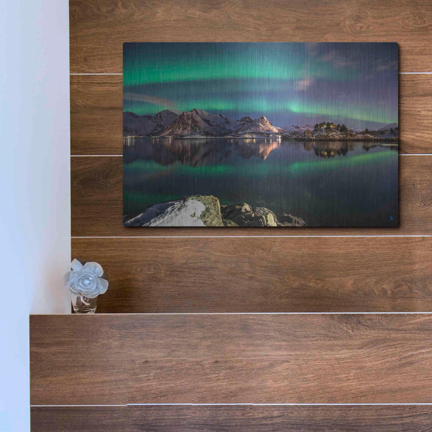 Luxe Metal Art 'Northern Light Aurora Borealis' by Luxe Portfolio, Metal Wall Art,16x12
