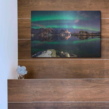 Luxe Metal Art 'Northern Light Aurora Borealis' by Luxe Portfolio, Metal Wall Art,16x12