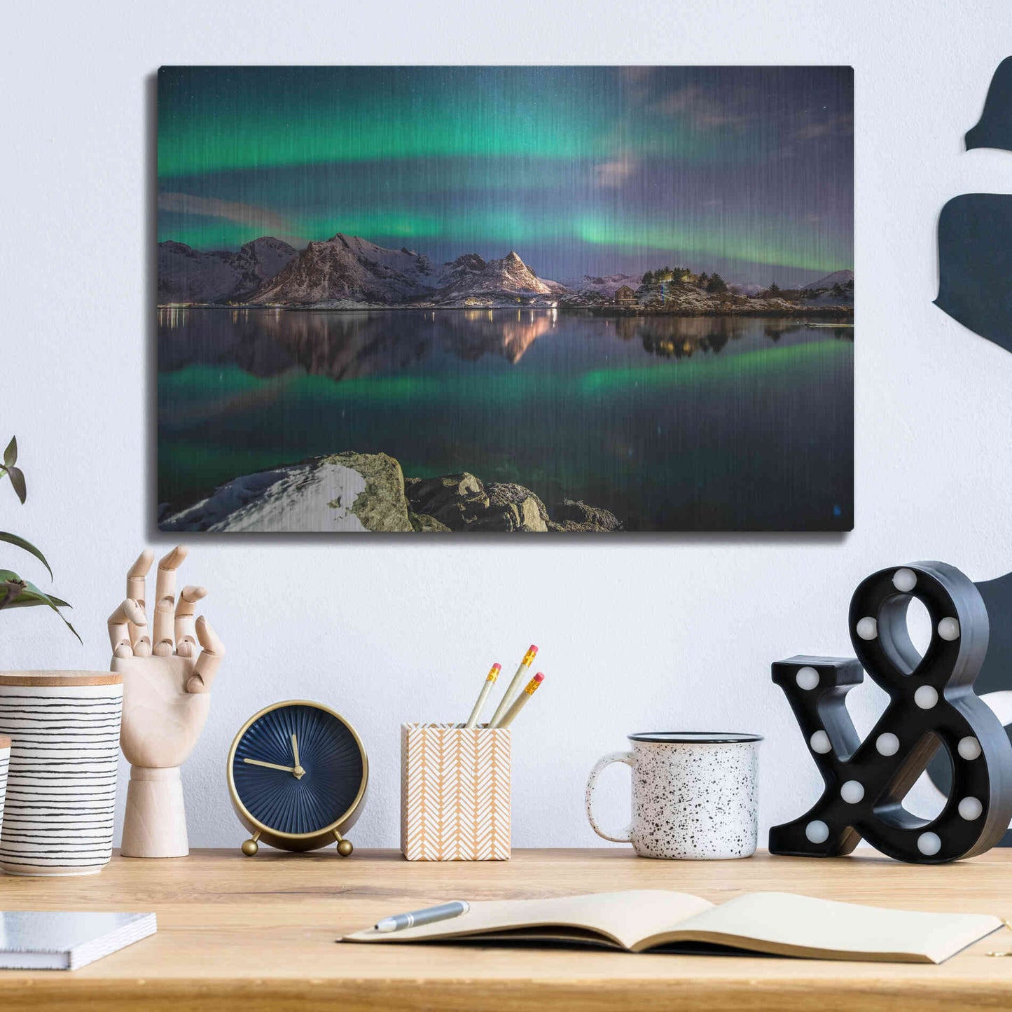 Luxe Metal Art 'Northern Light Aurora Borealis' by Luxe Portfolio, Metal Wall Art,16x12
