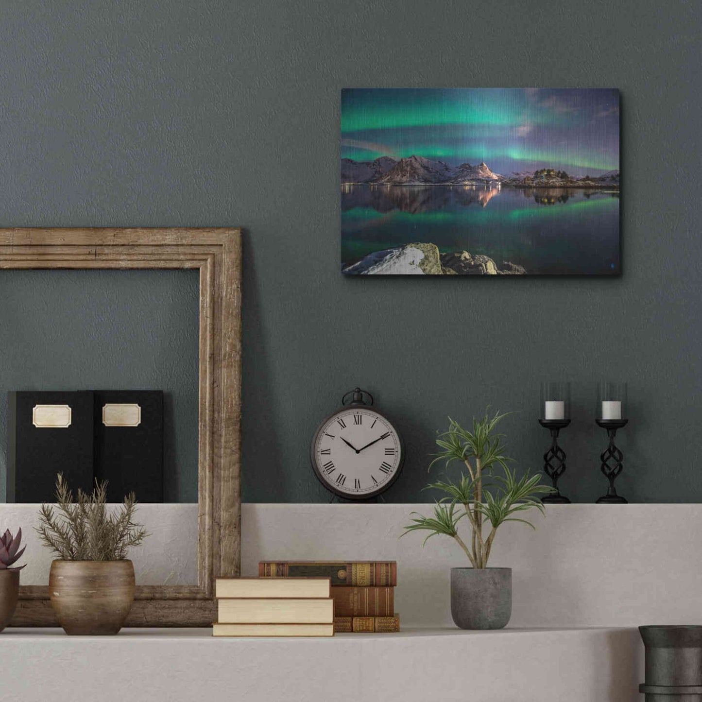 Luxe Metal Art 'Northern Light Aurora Borealis' by Luxe Portfolio, Metal Wall Art,16x12