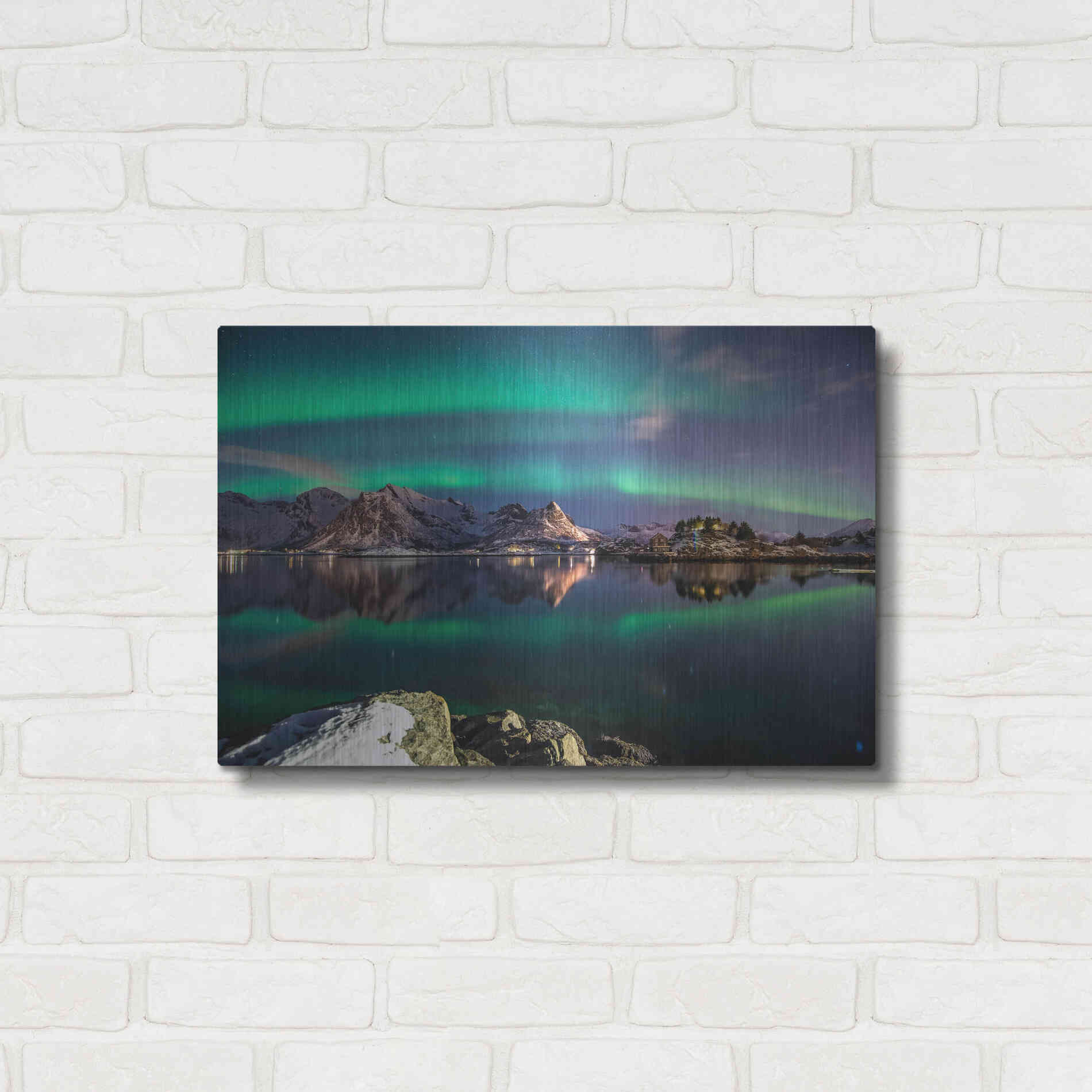 Luxe Metal Art 'Northern Light Aurora Borealis' by Luxe Portfolio, Metal Wall Art,24x16