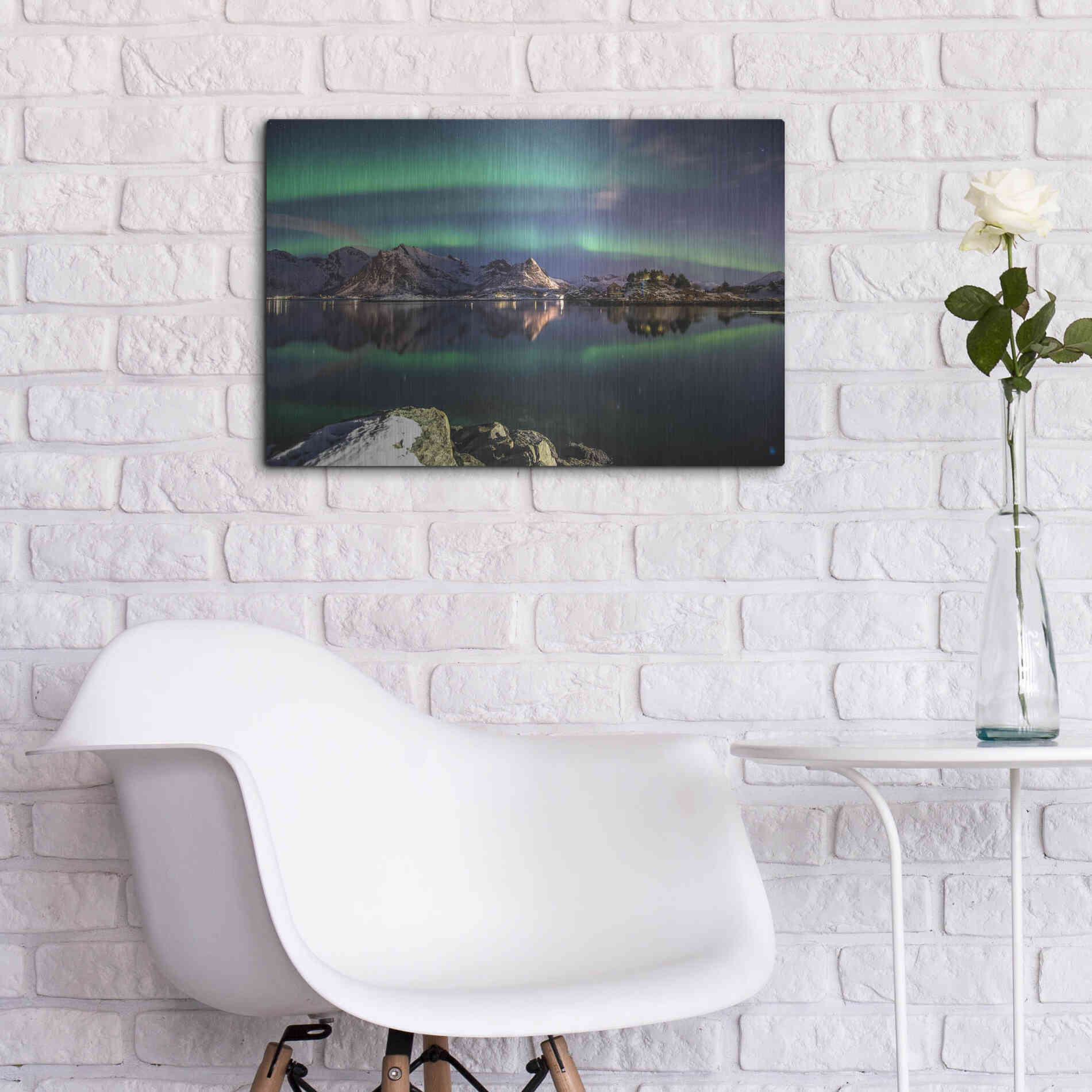 Luxe Metal Art 'Northern Light Aurora Borealis' by Luxe Portfolio, Metal Wall Art,24x16