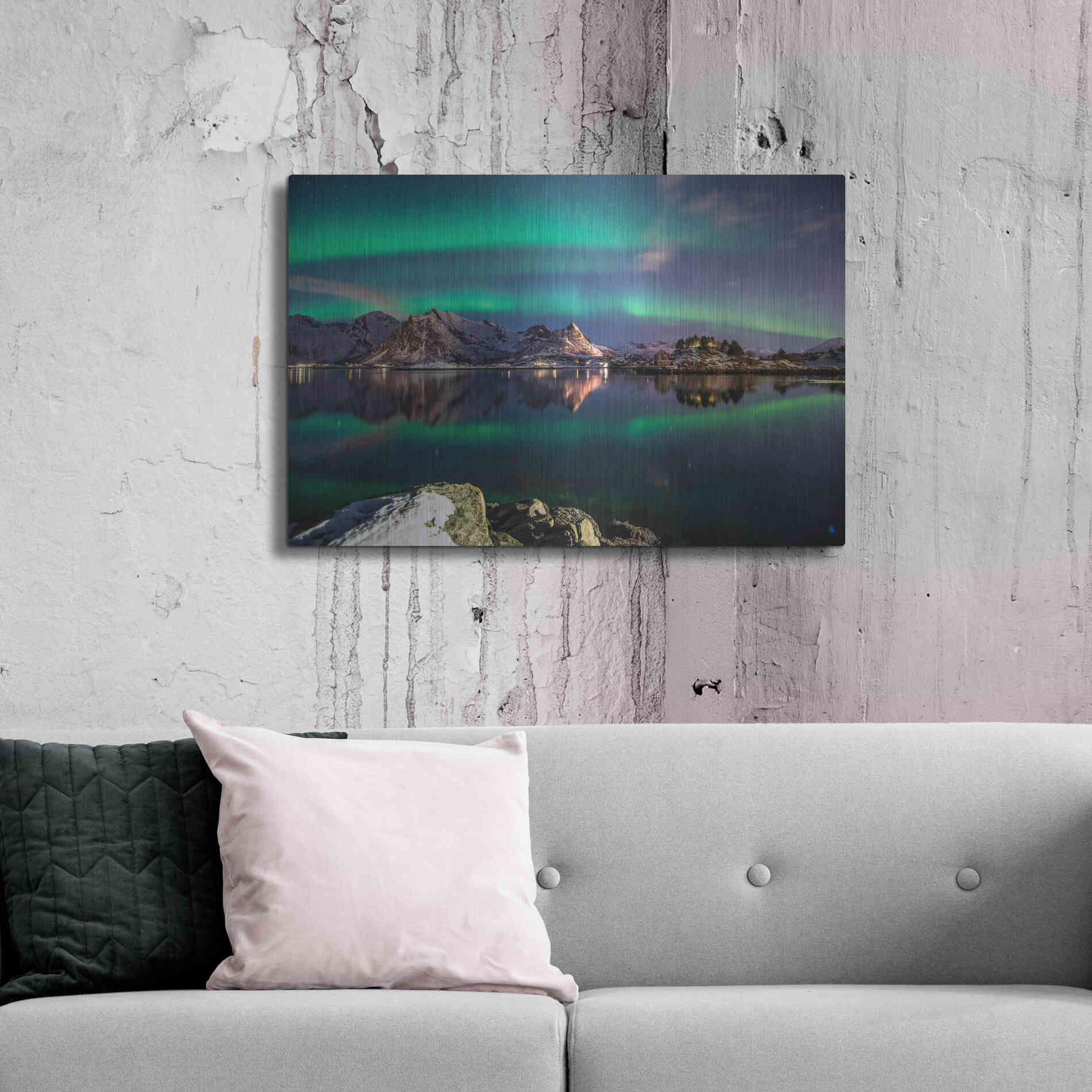 Luxe Metal Art 'Northern Light Aurora Borealis' by Luxe Portfolio, Metal Wall Art,36x24