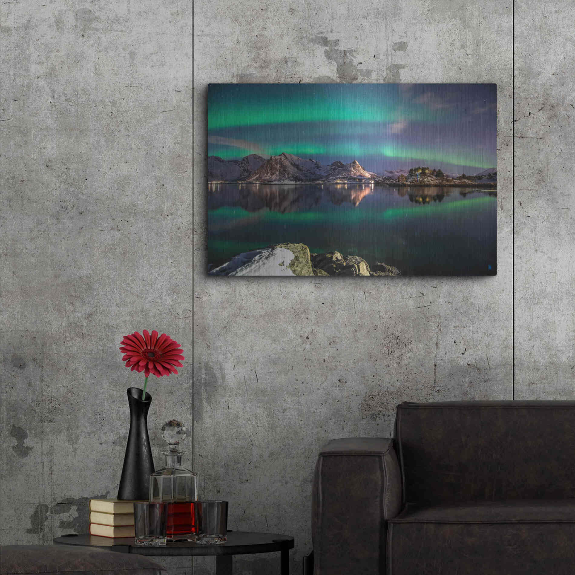 Luxe Metal Art 'Northern Light Aurora Borealis' by Luxe Portfolio, Metal Wall Art,36x24