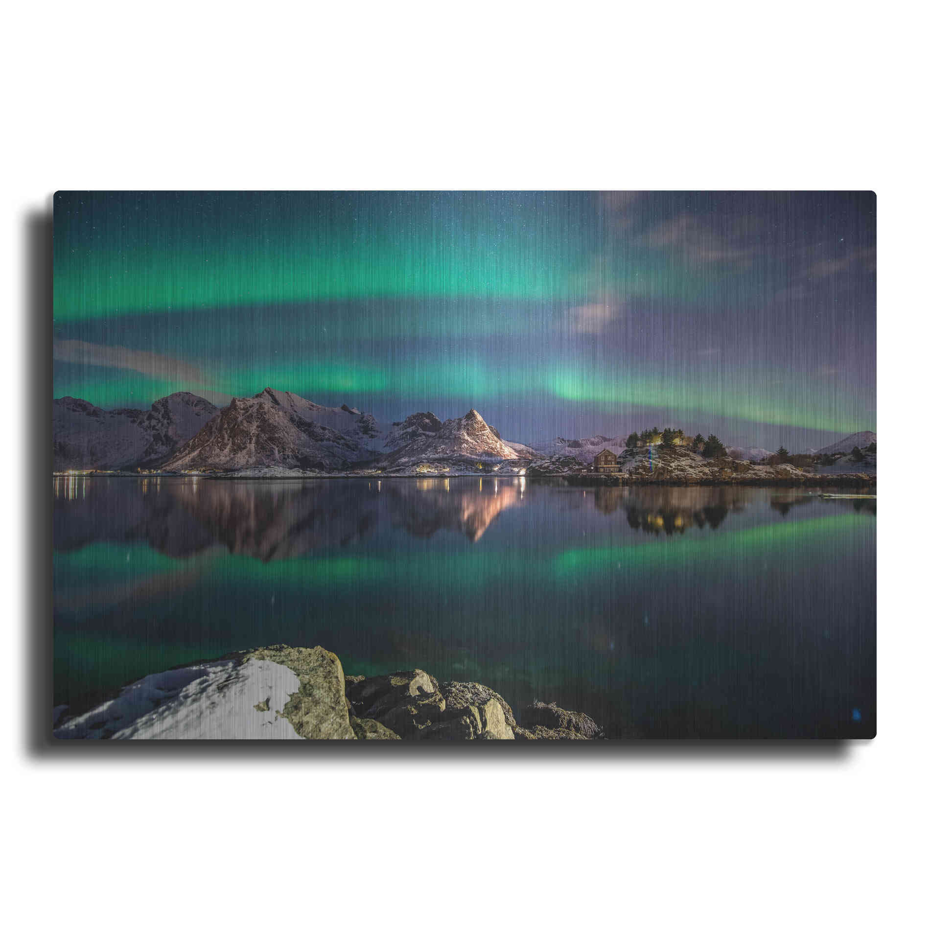 Luxe Metal Art 'Northern Light Aurora Borealis' by Luxe Portfolio, Metal Wall Art