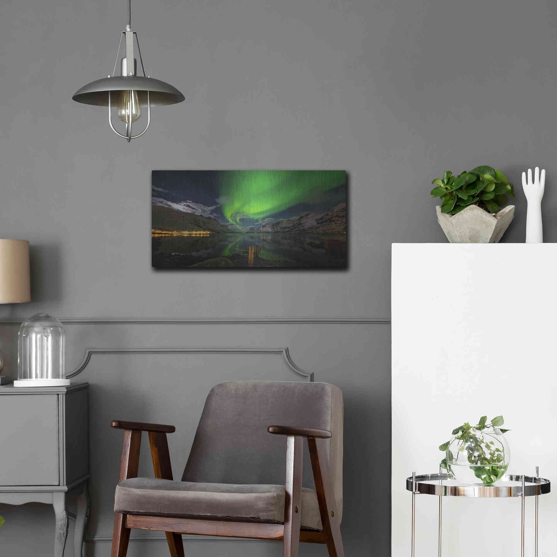 Luxe Metal Art 'Northern Lights 1' by Luxe Portfolio, Metal Wall Art,24x12