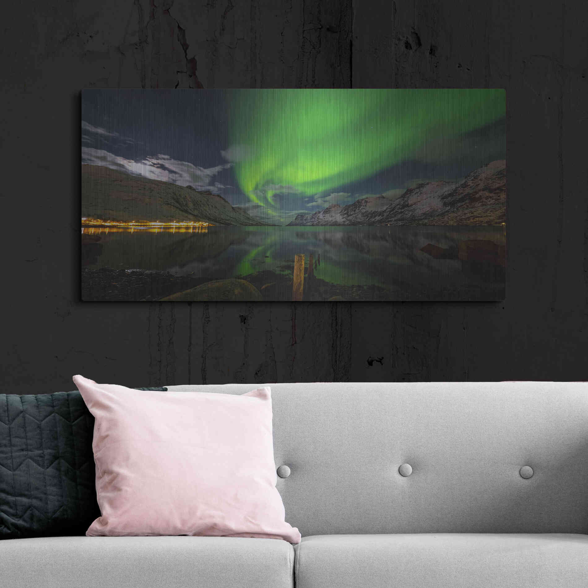 Luxe Metal Art 'Northern Lights 1' by Luxe Portfolio, Metal Wall Art,48x24