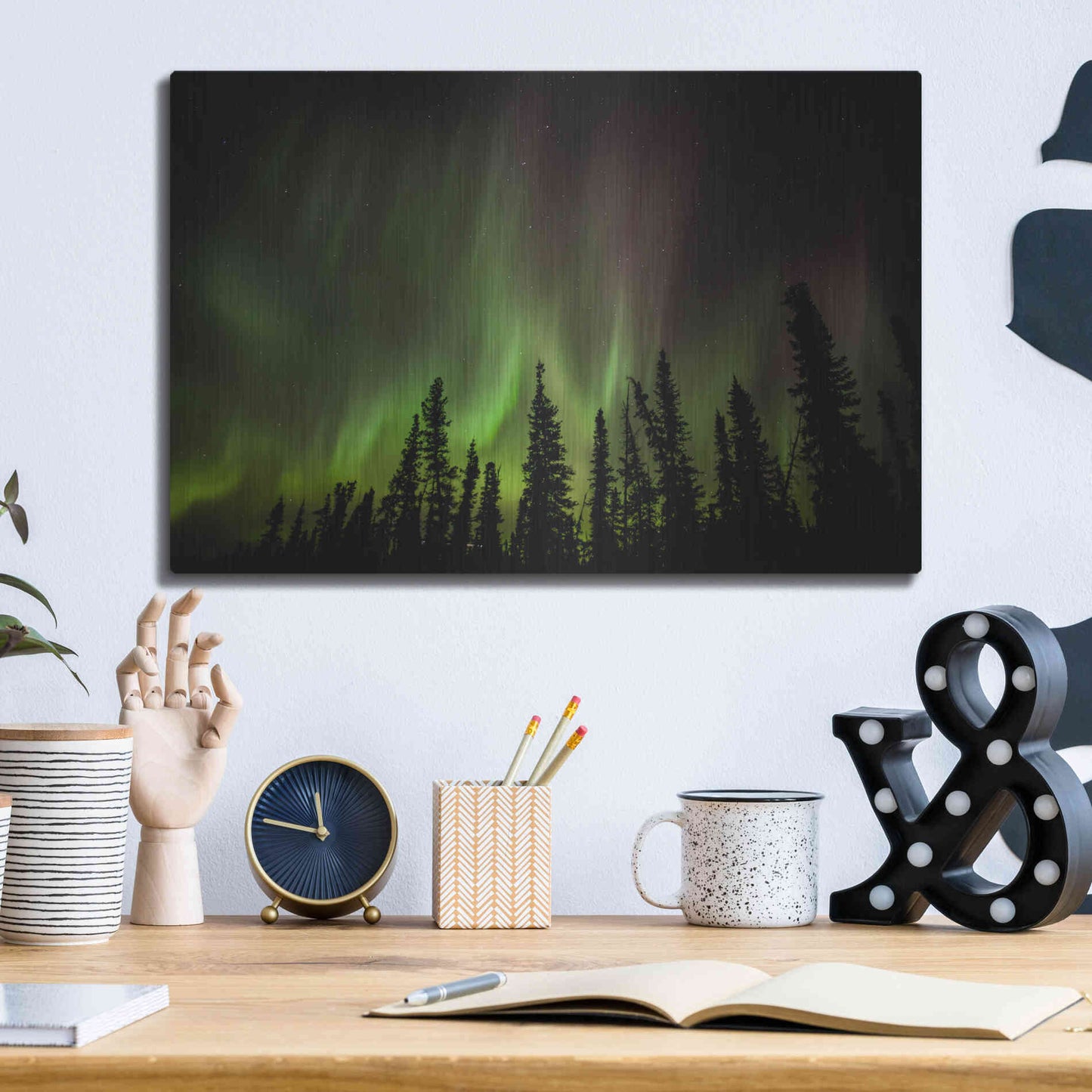 Luxe Metal Art 'Northern Lights 2' by Luxe Portfolio, Metal Wall Art,16x12