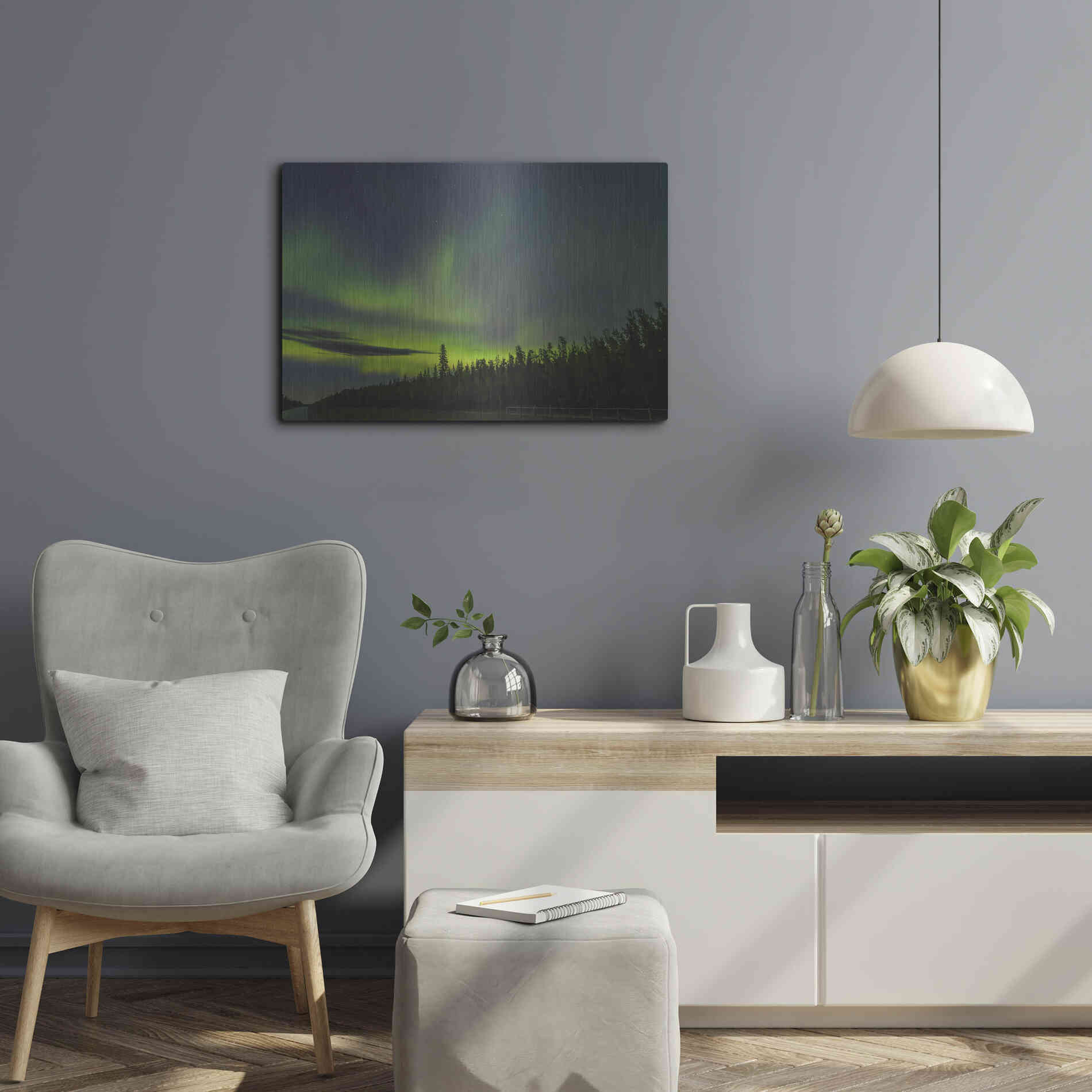 Luxe Metal Art 'Northern Lights 3' by Luxe Portfolio, Metal Wall Art,24x16