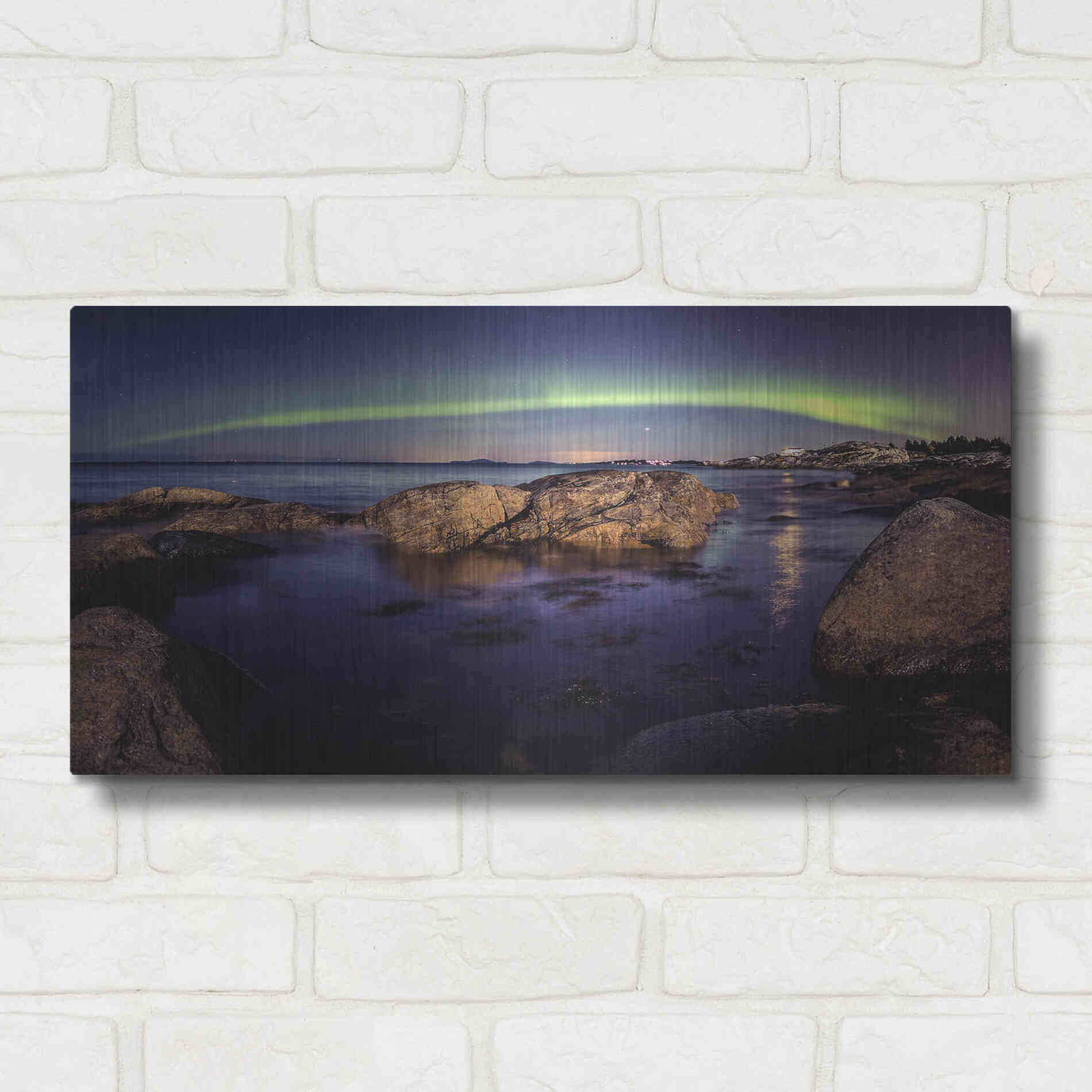 Luxe Metal Art 'Northern Lights 6' by Luxe Portfolio, Metal Wall Art,24x12