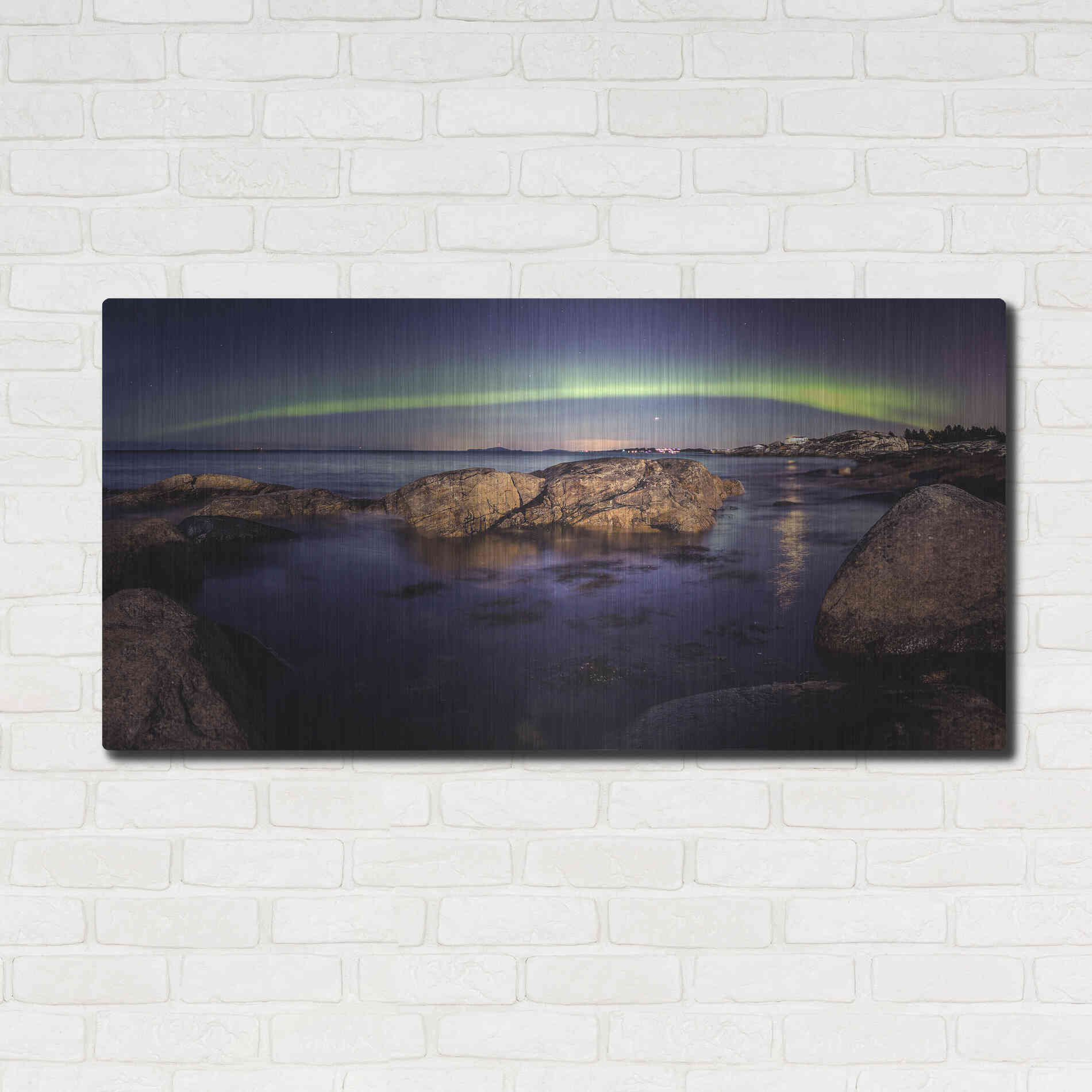 Luxe Metal Art 'Northern Lights 6' by Luxe Portfolio, Metal Wall Art,48x24