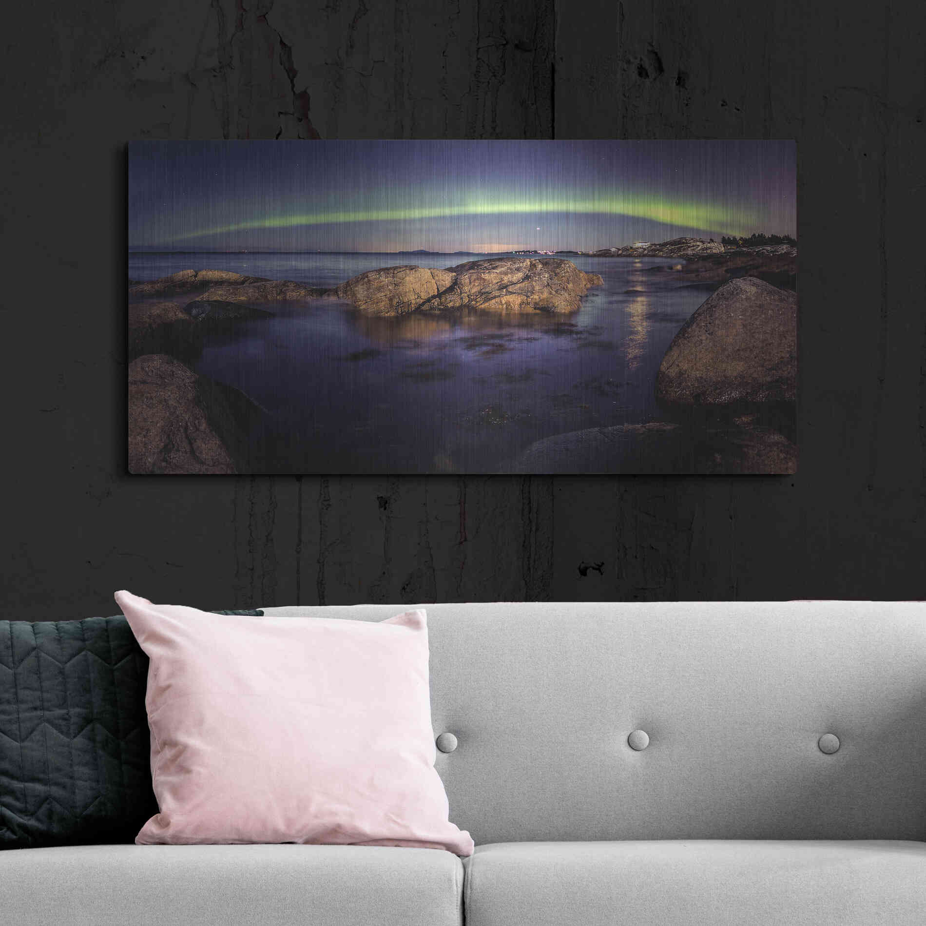 Luxe Metal Art 'Northern Lights 6' by Luxe Portfolio, Metal Wall Art,48x24