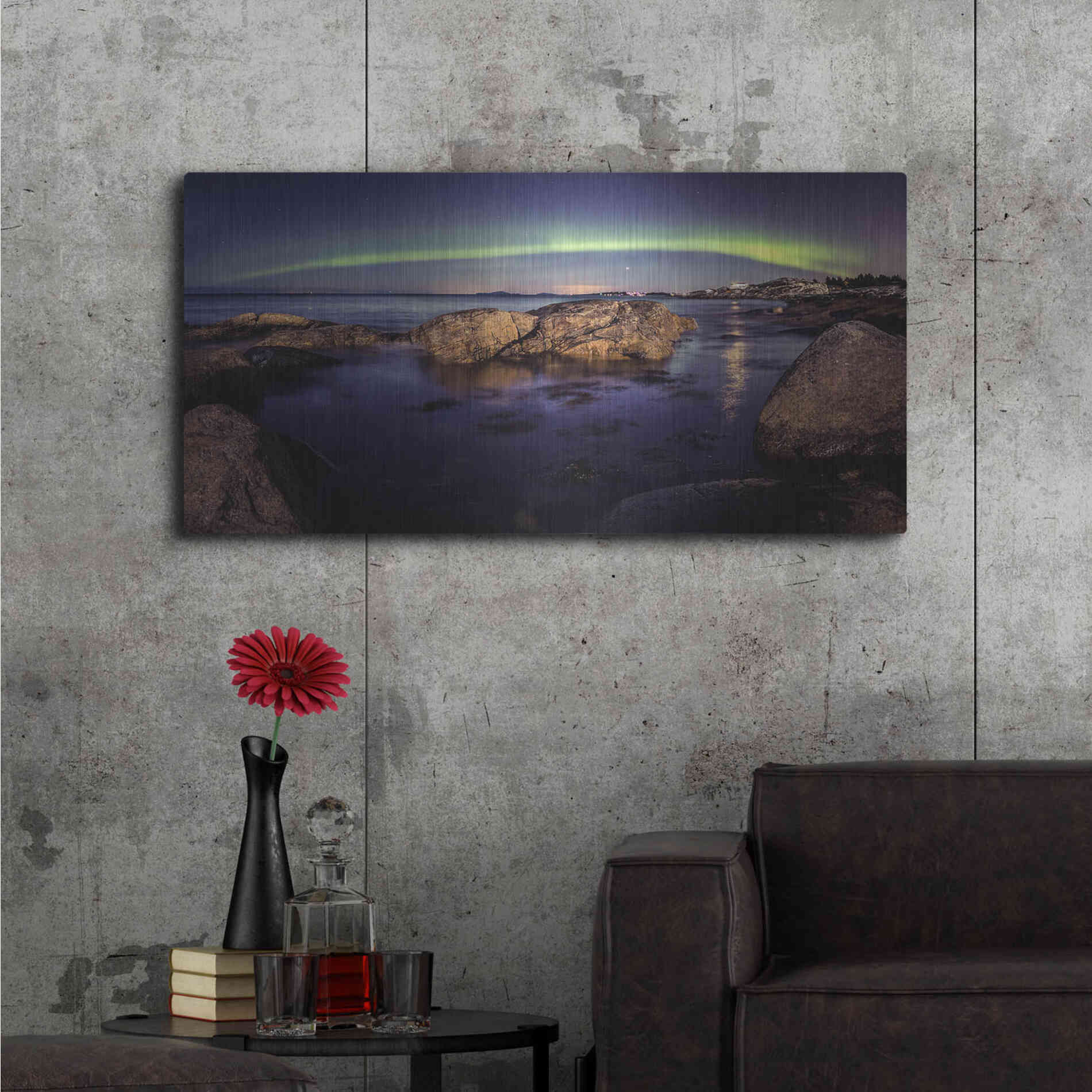 Luxe Metal Art 'Northern Lights 6' by Luxe Portfolio, Metal Wall Art,48x24