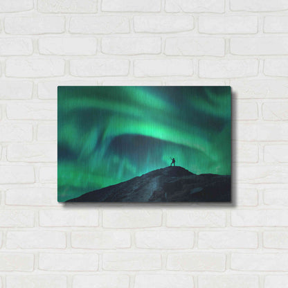 Luxe Metal Art 'Northern Lights And Woman' by Luxe Portfolio, Metal Wall Art,24x16