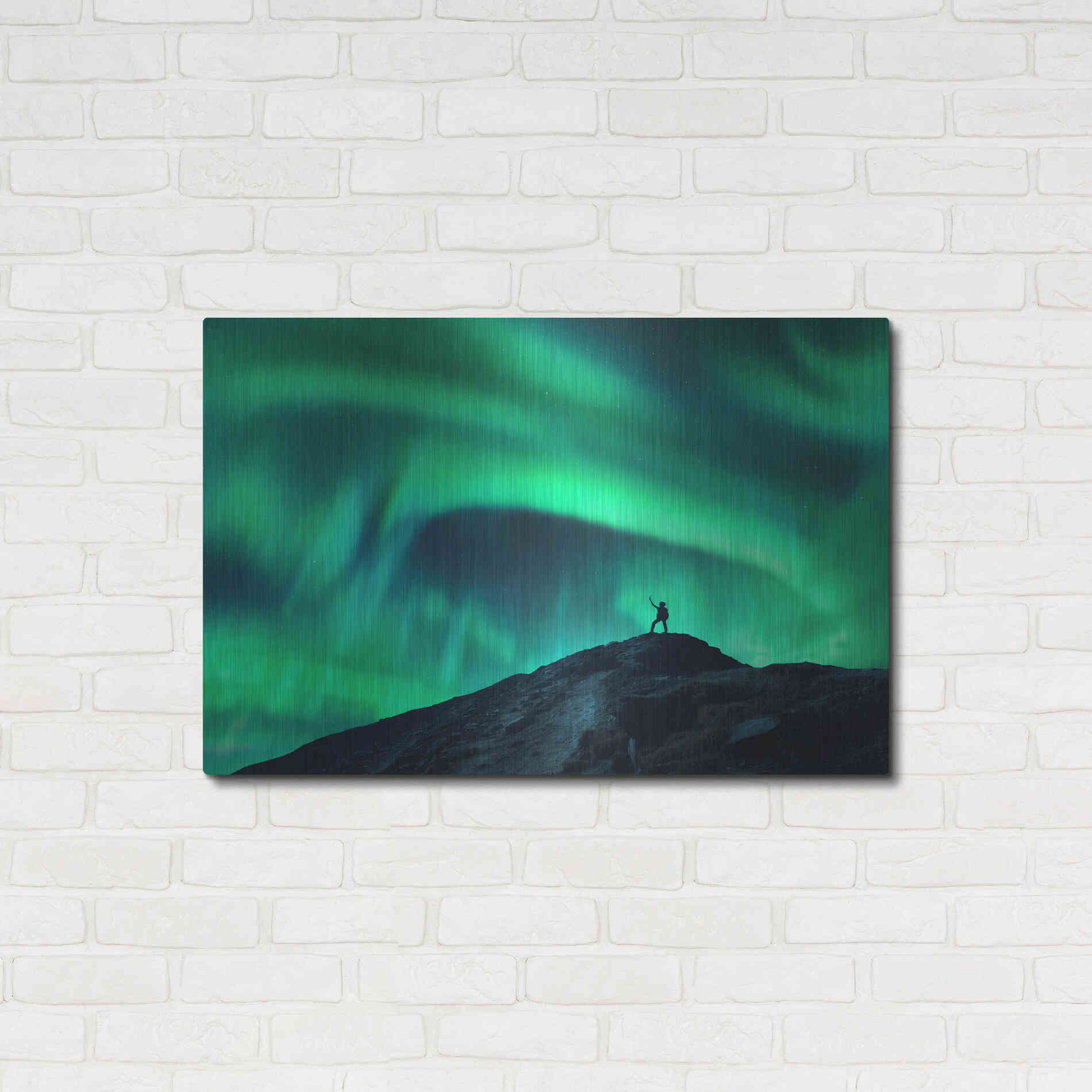 Luxe Metal Art 'Northern Lights And Woman' by Luxe Portfolio, Metal Wall Art,36x24