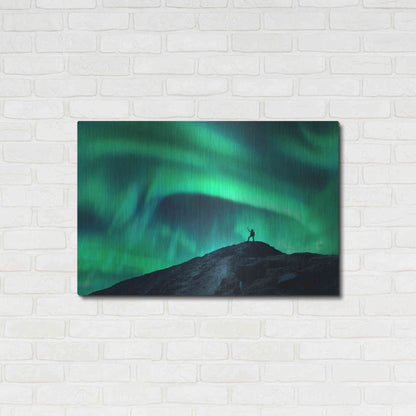 Luxe Metal Art 'Northern Lights And Woman' by Luxe Portfolio, Metal Wall Art,36x24