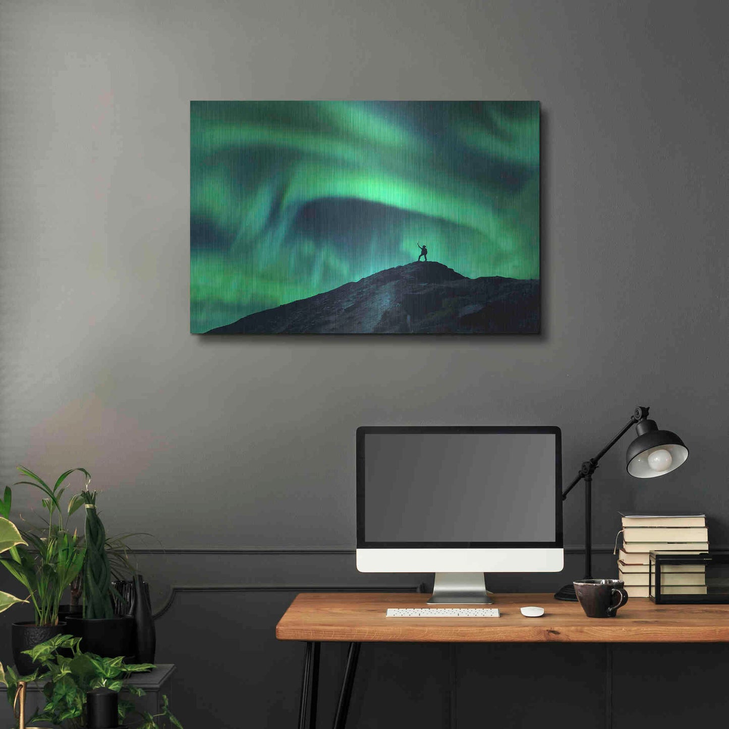Luxe Metal Art 'Northern Lights And Woman' by Luxe Portfolio, Metal Wall Art,36x24
