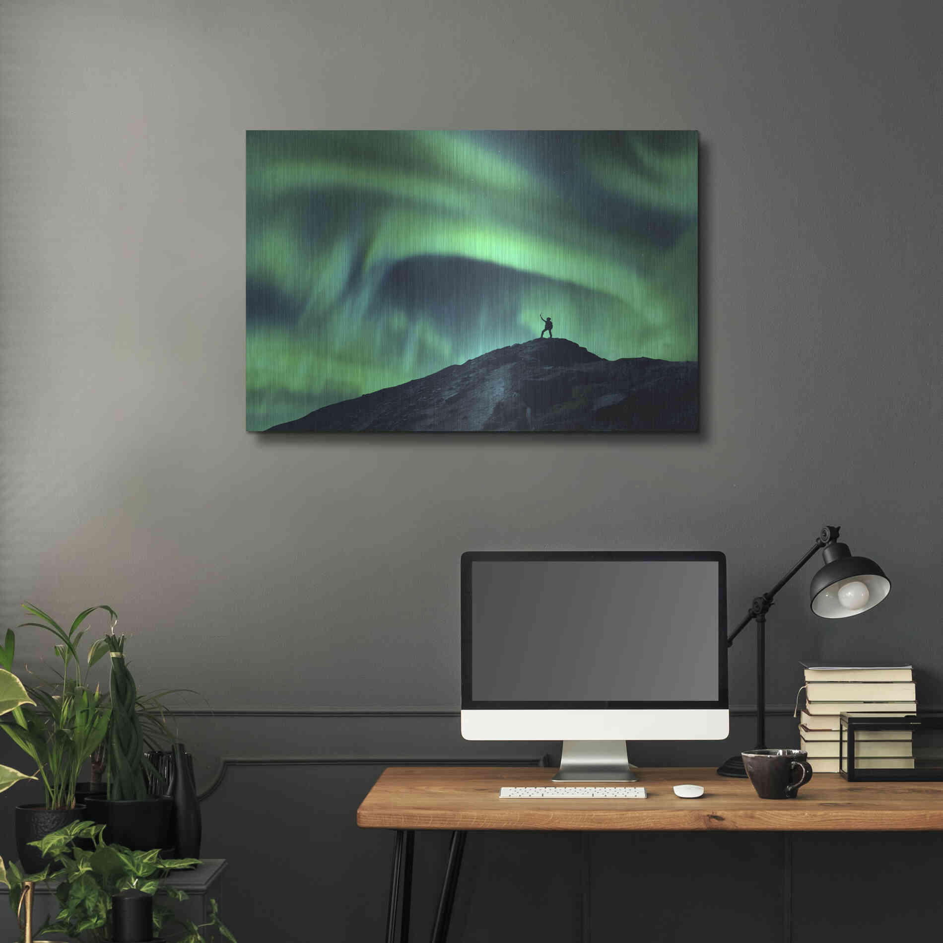 Luxe Metal Art 'Northern Lights And Woman' by Luxe Portfolio, Metal Wall Art,36x24