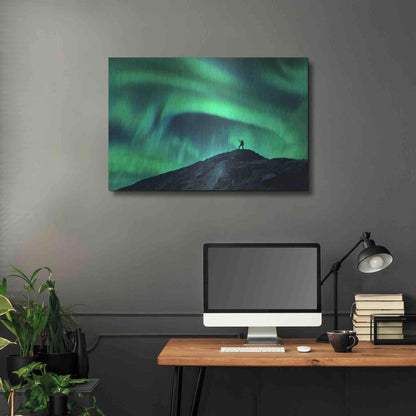 Luxe Metal Art 'Northern Lights And Woman' by Luxe Portfolio, Metal Wall Art,36x24