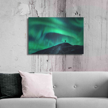 Luxe Metal Art 'Northern Lights And Woman' by Luxe Portfolio, Metal Wall Art,36x24
