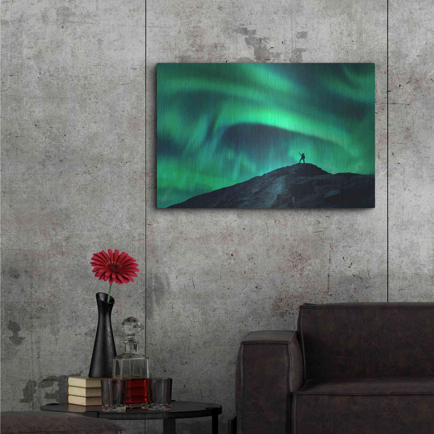 Luxe Metal Art 'Northern Lights And Woman' by Luxe Portfolio, Metal Wall Art,36x24