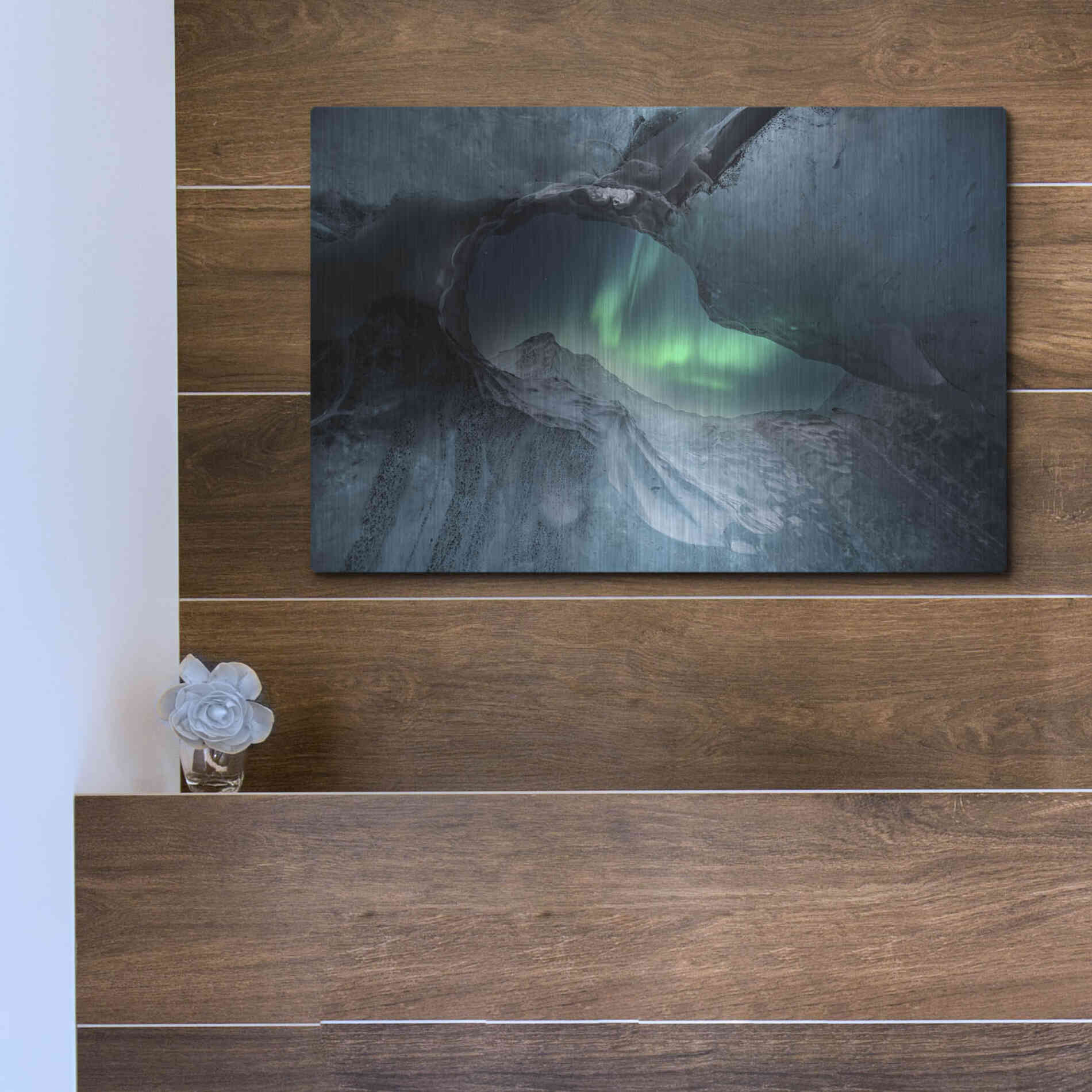 Luxe Metal Art 'Northern Lights Aurora Borealis 1' by Luxe Portfolio, Metal Wall Art,16x12