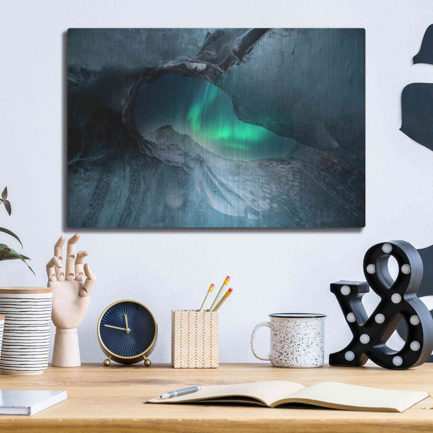 Luxe Metal Art 'Northern Lights Aurora Borealis 1' by Luxe Portfolio, Metal Wall Art,16x12