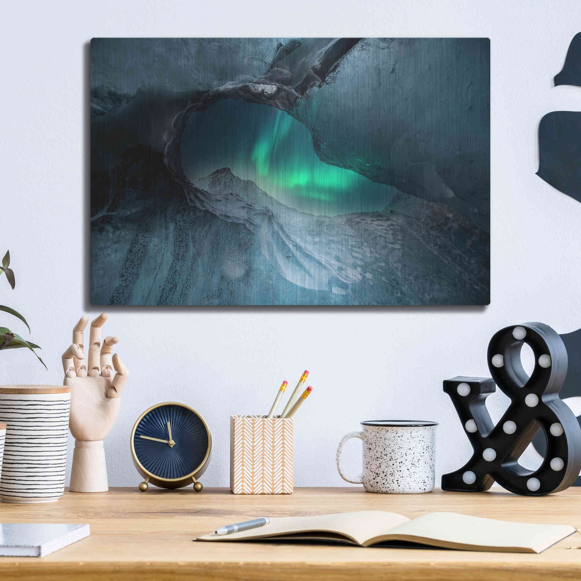 Luxe Metal Art 'Northern Lights Aurora Borealis 1' by Luxe Portfolio, Metal Wall Art,16x12