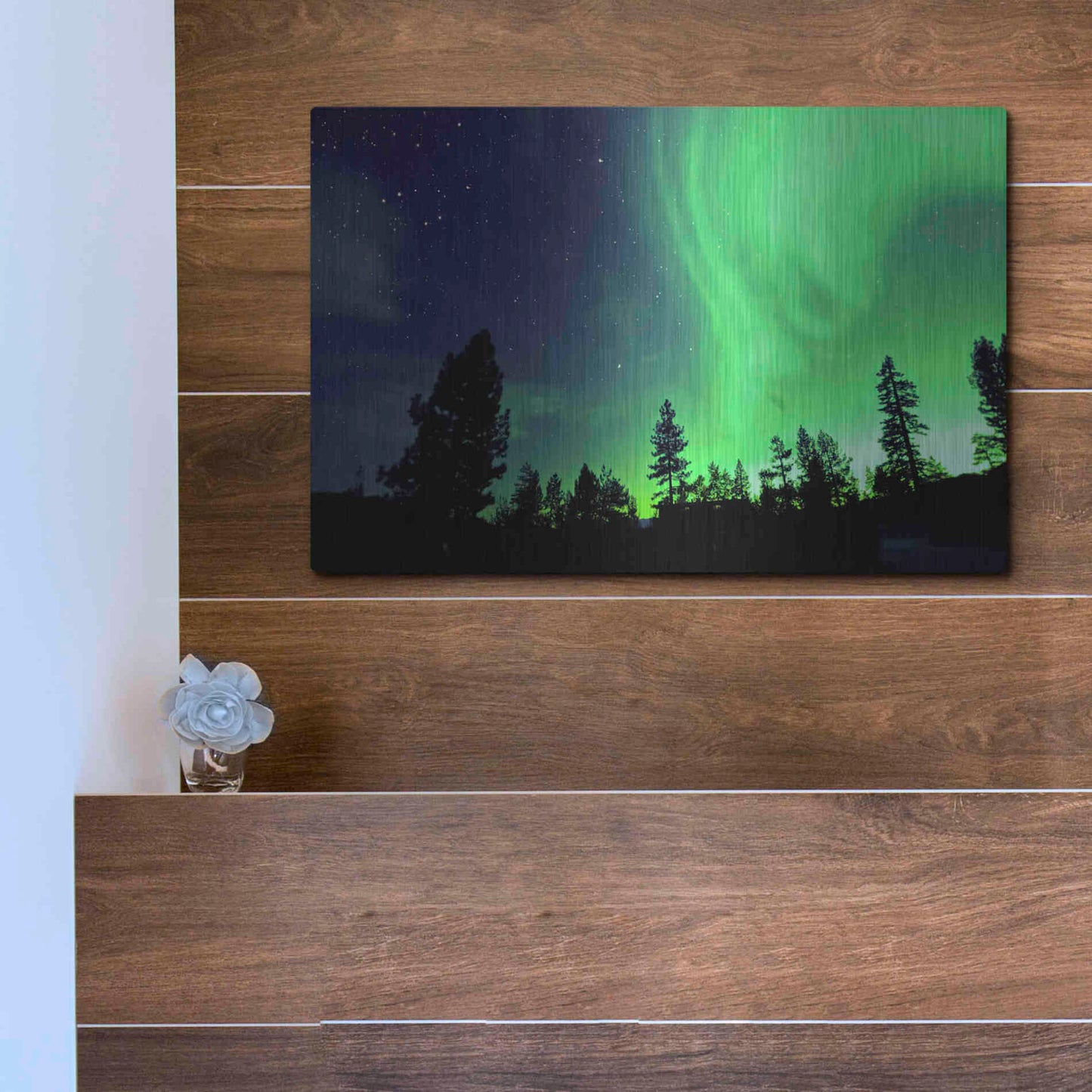 Luxe Metal Art 'Northern Lights Aurora Borealis 2' by Luxe Portfolio, Metal Wall Art,16x12