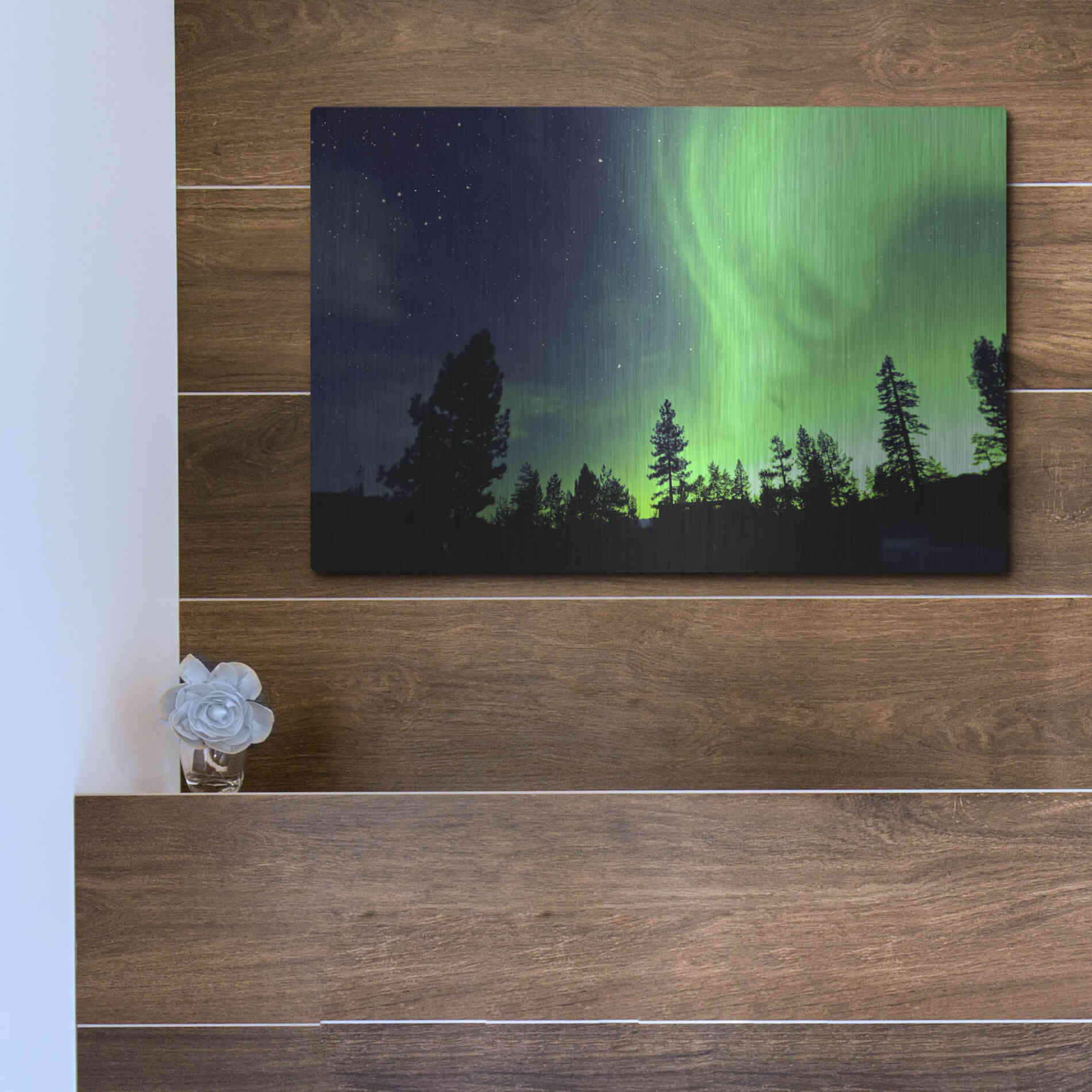 Luxe Metal Art 'Northern Lights Aurora Borealis 2' by Luxe Portfolio, Metal Wall Art,16x12