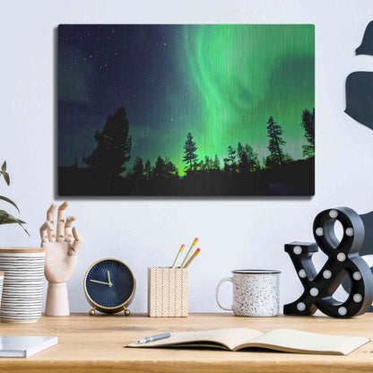 Luxe Metal Art 'Northern Lights Aurora Borealis 2' by Luxe Portfolio, Metal Wall Art,16x12