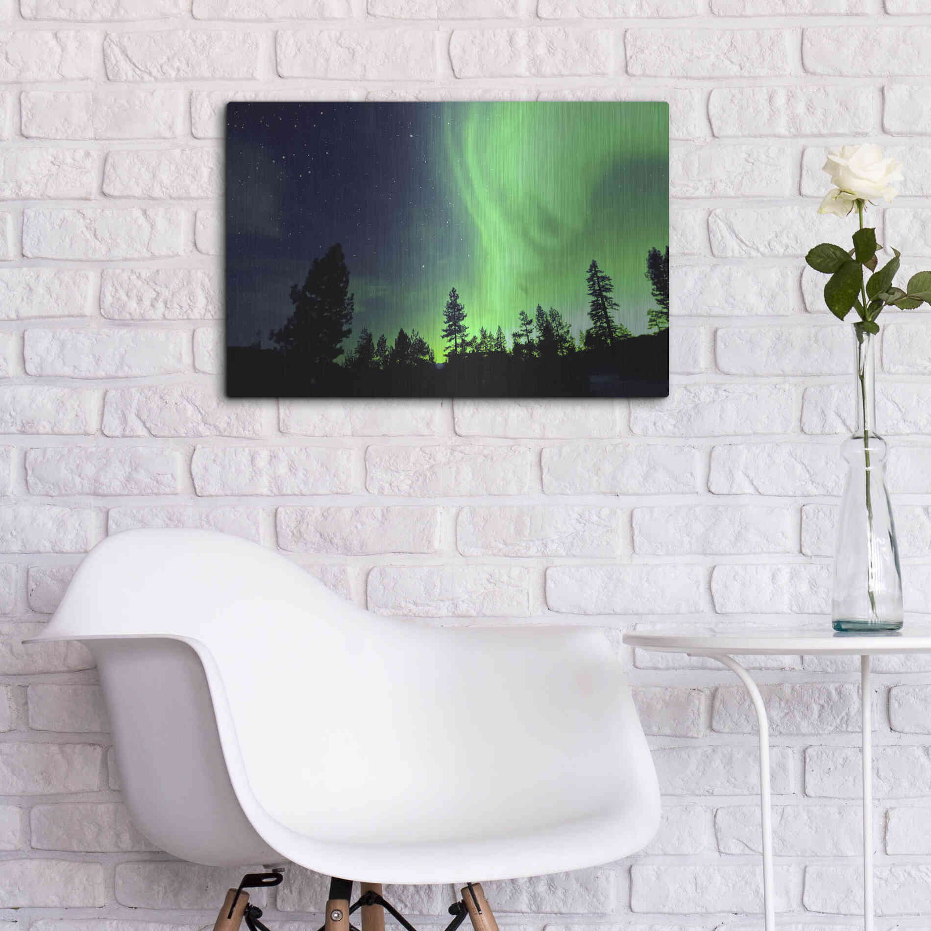 Luxe Metal Art 'Northern Lights Aurora Borealis 2' by Luxe Portfolio, Metal Wall Art,24x16