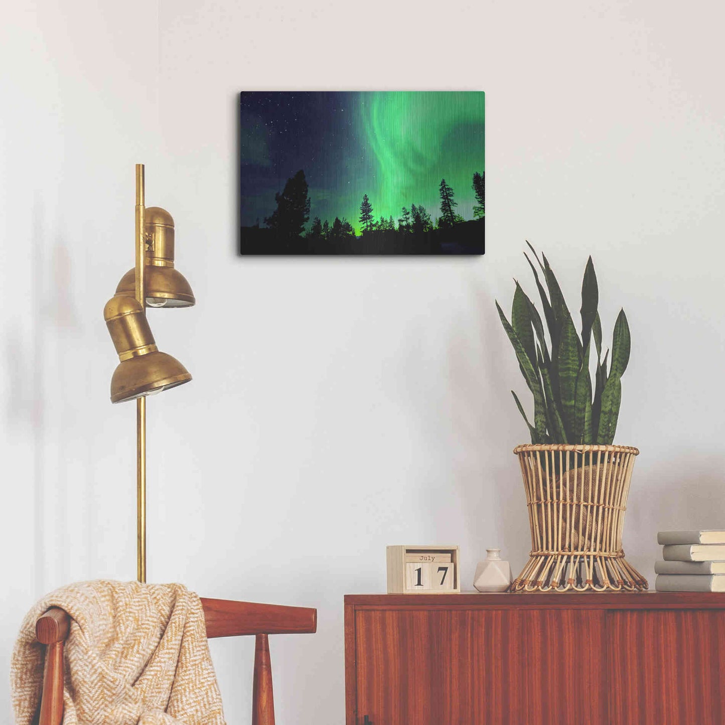 Luxe Metal Art 'Northern Lights Aurora Borealis 2' by Luxe Portfolio, Metal Wall Art,24x16