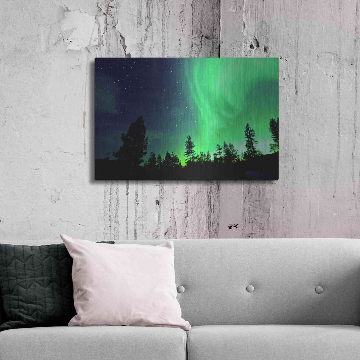 Luxe Metal Art 'Northern Lights Aurora Borealis 2' by Luxe Portfolio, Metal Wall Art,36x24