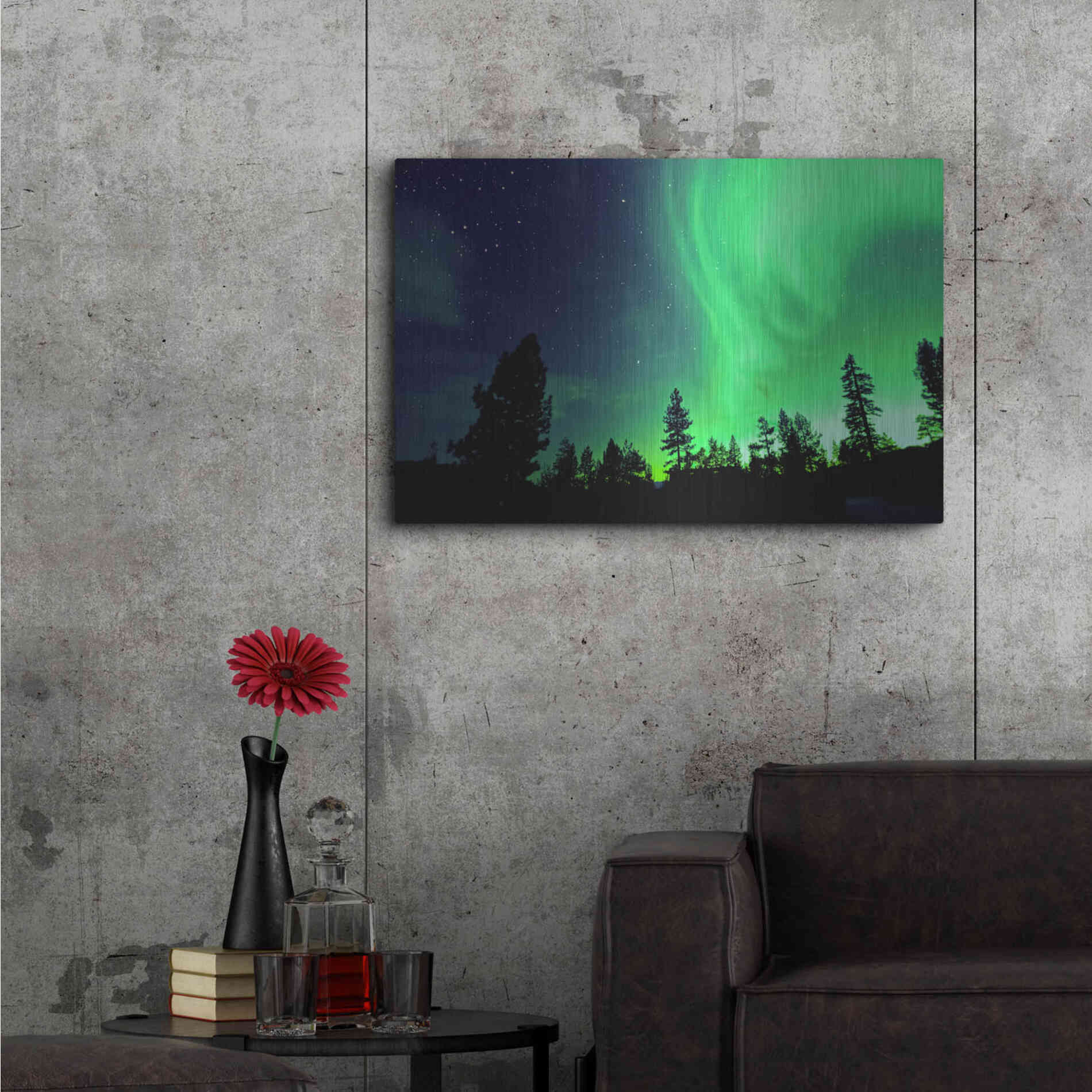 Luxe Metal Art 'Northern Lights Aurora Borealis 2' by Luxe Portfolio, Metal Wall Art,36x24