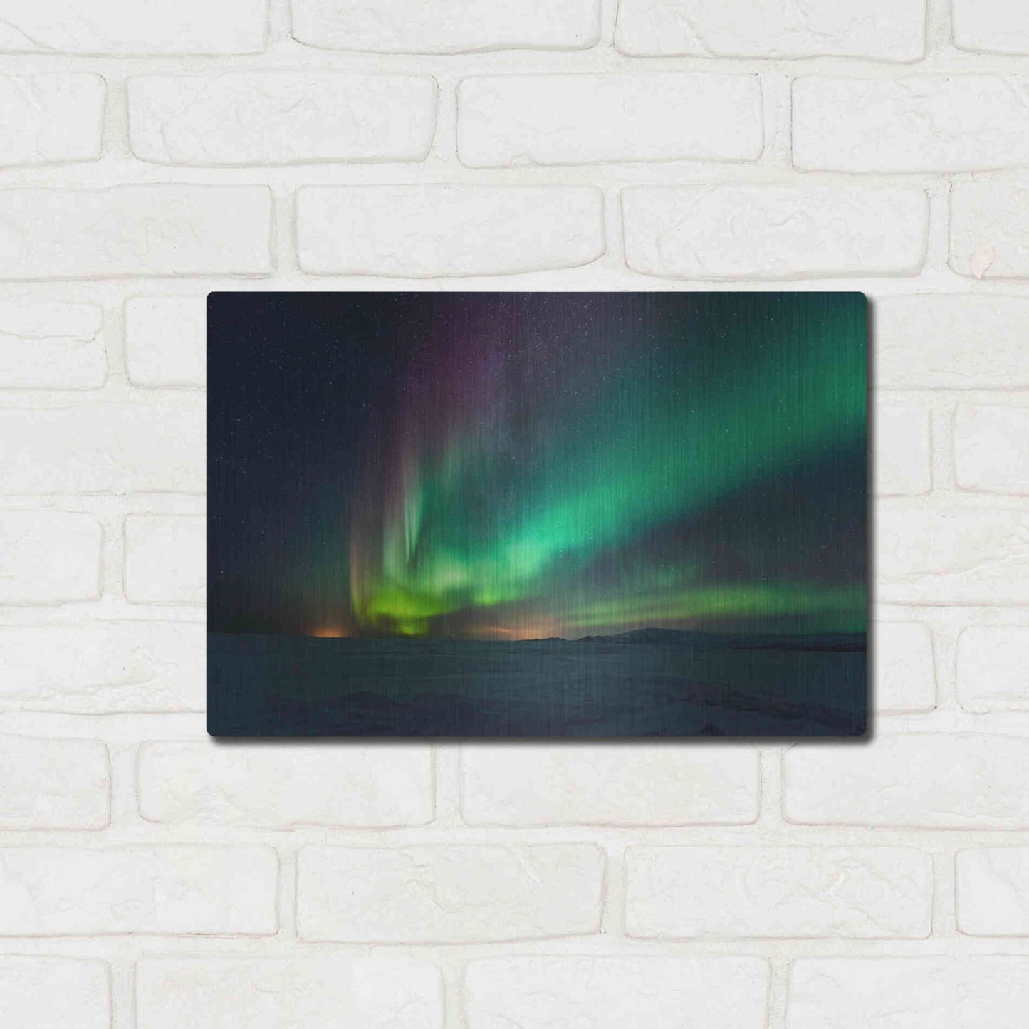 Luxe Metal Art 'Northern Lights Aurora Borealis 3' by Luxe Portfolio, Metal Wall Art,16x12