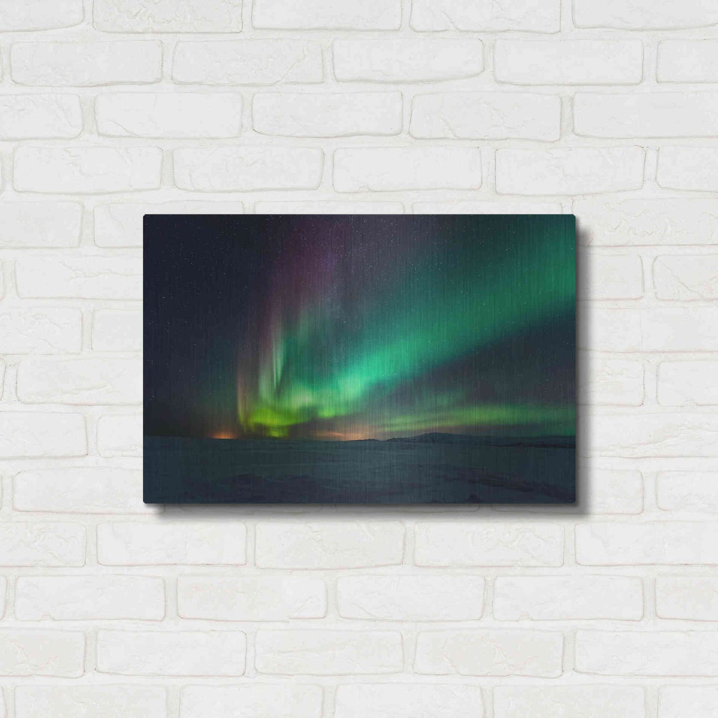 Luxe Metal Art 'Northern Lights Aurora Borealis 3' by Luxe Portfolio, Metal Wall Art,24x16
