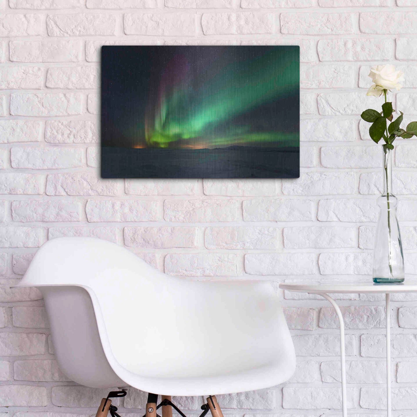 Luxe Metal Art 'Northern Lights Aurora Borealis 3' by Luxe Portfolio, Metal Wall Art,24x16