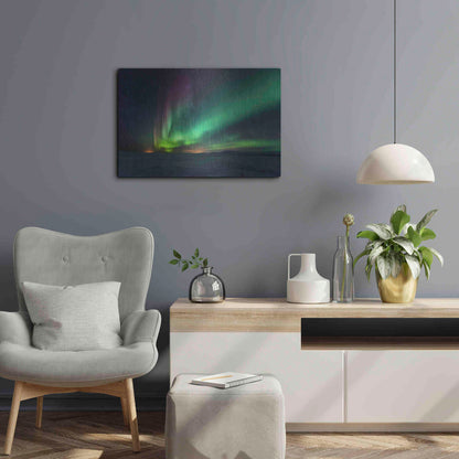 Luxe Metal Art 'Northern Lights Aurora Borealis 3' by Luxe Portfolio, Metal Wall Art,24x16