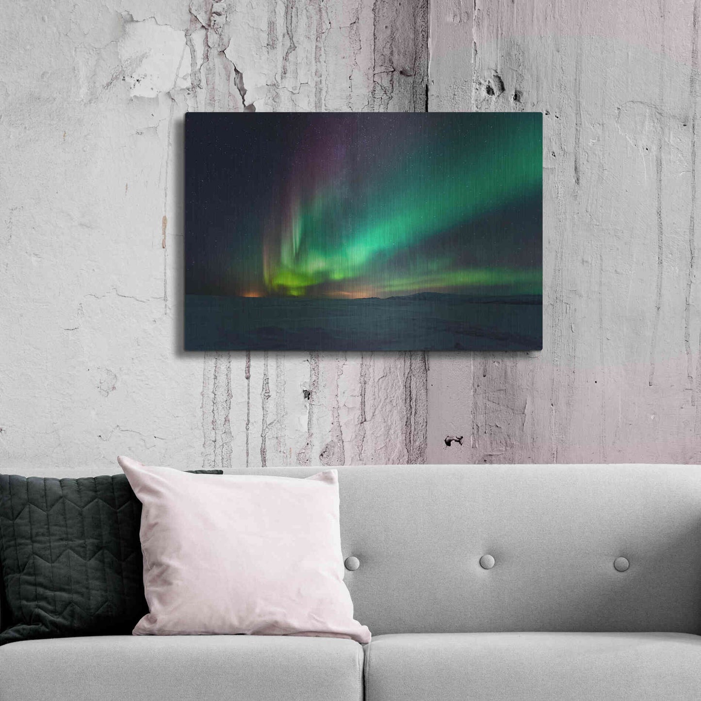 Luxe Metal Art 'Northern Lights Aurora Borealis 3' by Luxe Portfolio, Metal Wall Art,36x24