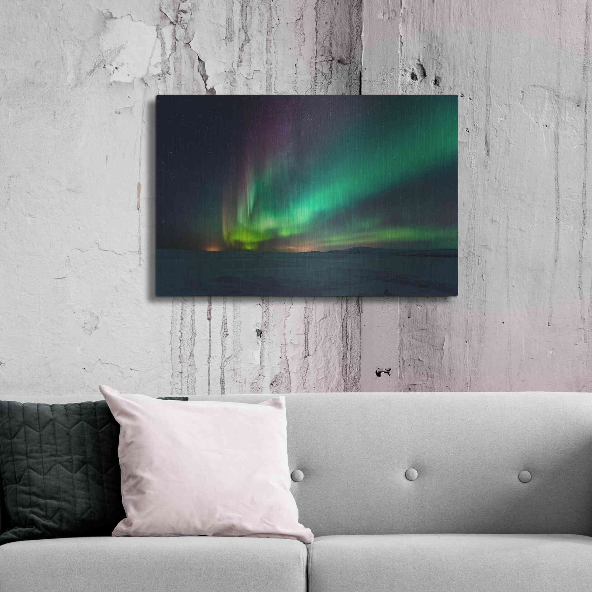 Luxe Metal Art 'Northern Lights Aurora Borealis 3' by Luxe Portfolio, Metal Wall Art,36x24