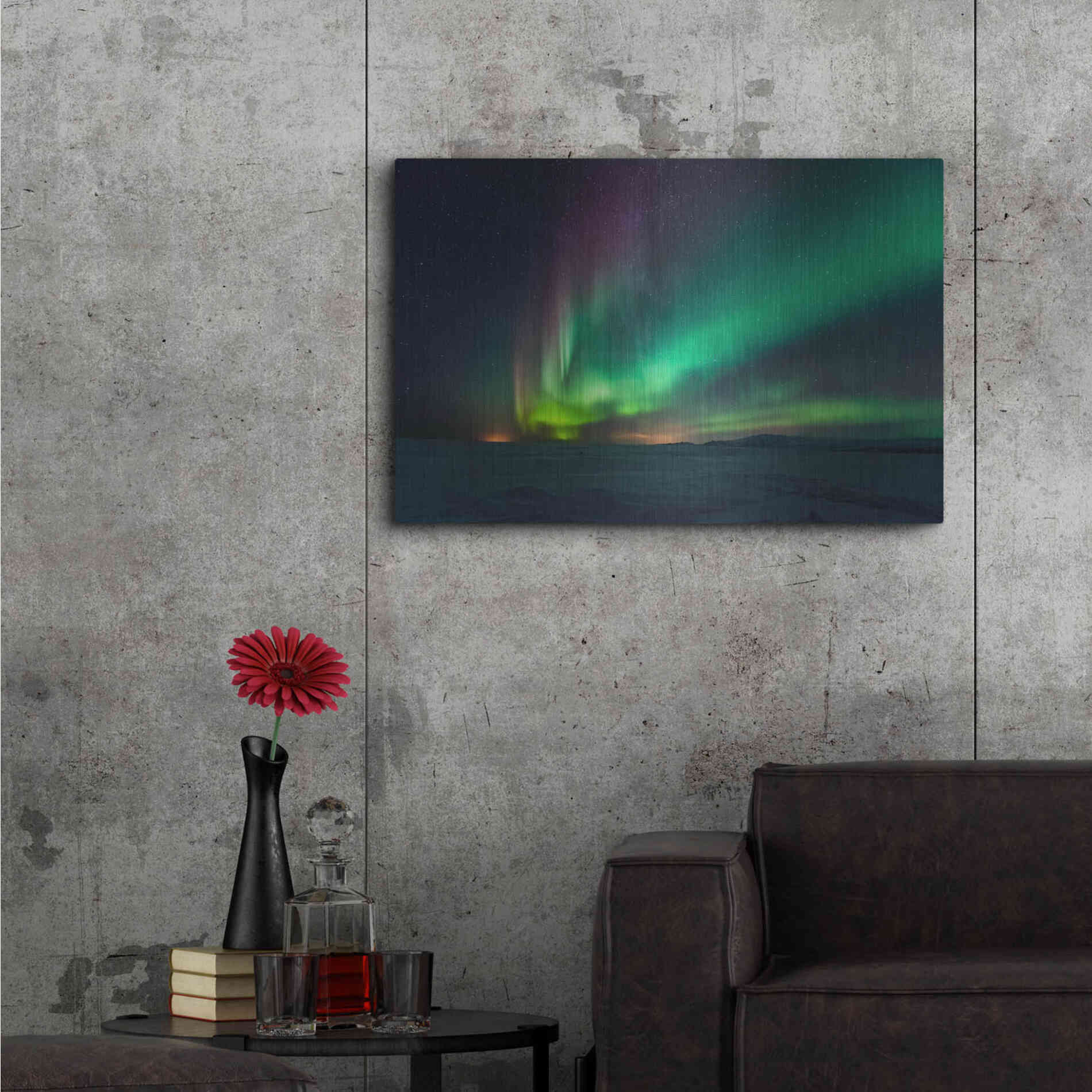 Luxe Metal Art 'Northern Lights Aurora Borealis 3' by Luxe Portfolio, Metal Wall Art,36x24