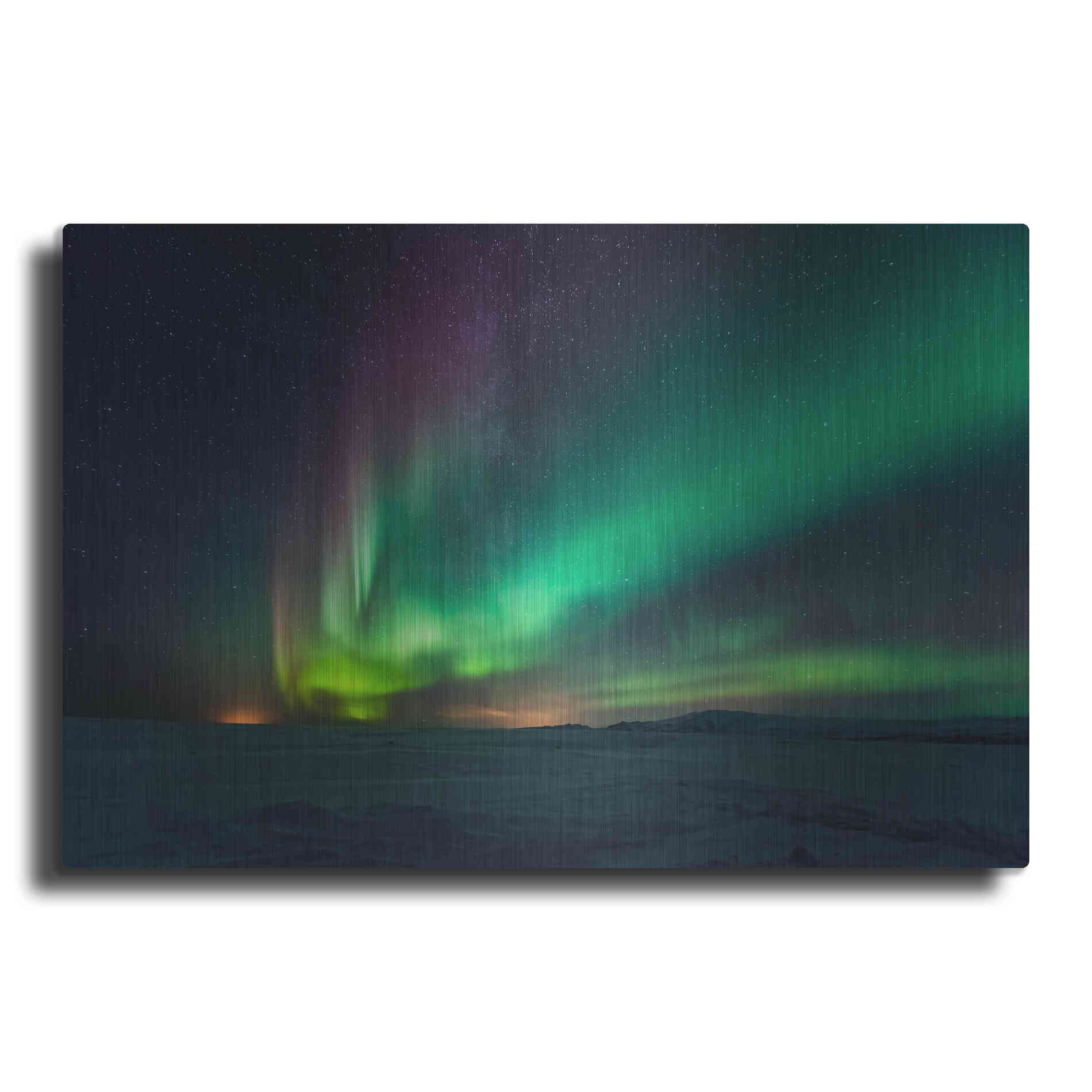 Luxe Metal Art 'Northern Lights Aurora Borealis 3' by Luxe Portfolio, Metal Wall Art