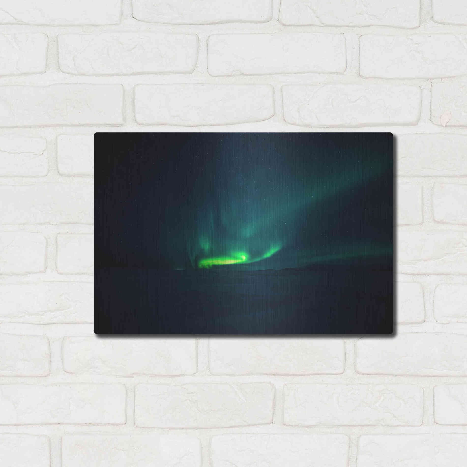 Luxe Metal Art 'Northern Lights Aurora Borealis 4' by Luxe Portfolio, Metal Wall Art,16x12