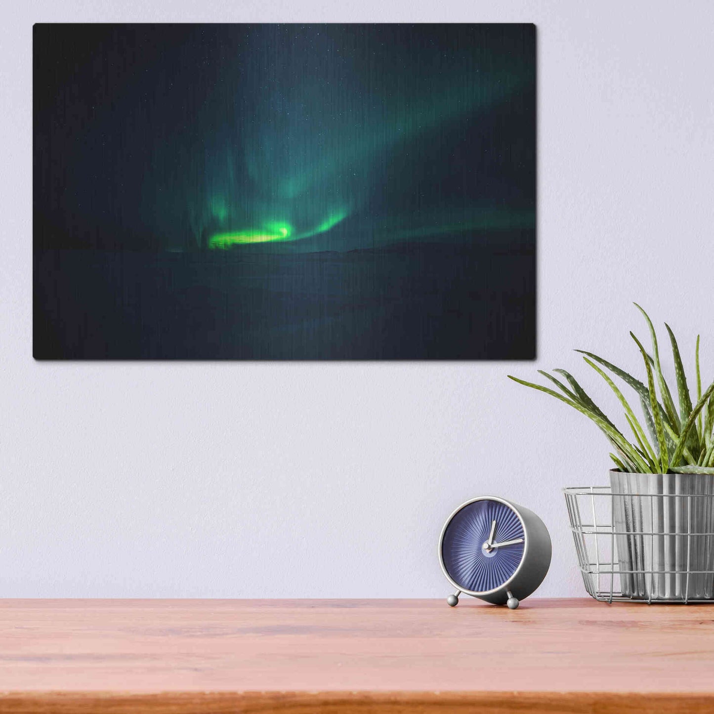 Luxe Metal Art 'Northern Lights Aurora Borealis 4' by Luxe Portfolio, Metal Wall Art,16x12